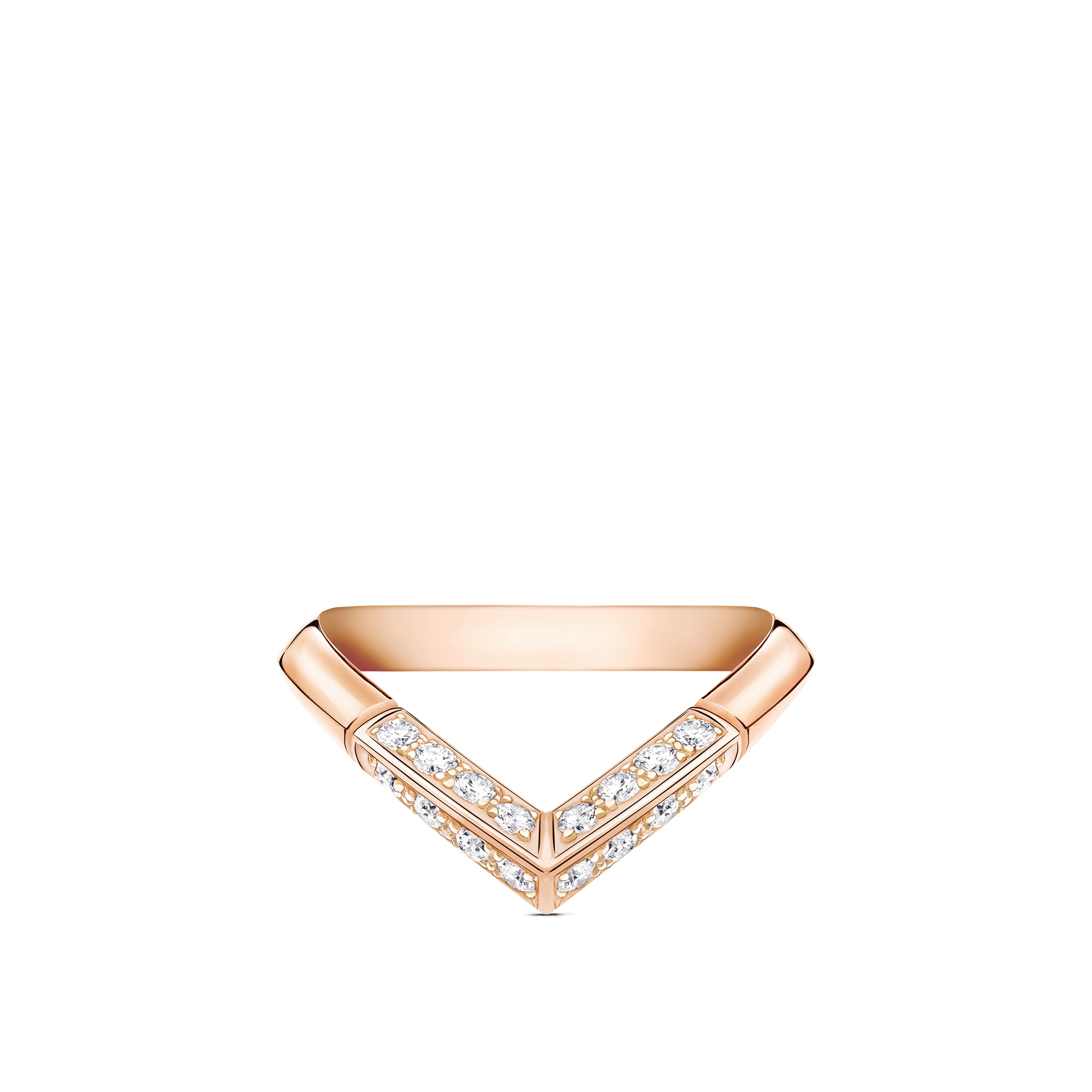 แหวน LV Diamonds Pavé V พิงค์โกลด์  in จิวเวลรี่