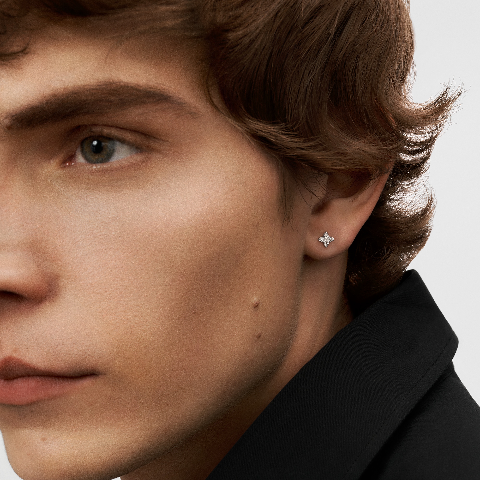 ต่างหูสตั๊ด LV Diamonds เพชรเจียระไนรูป LV Monogram Star - สำหรับหนึ่งข้าง  in จิวเวลรี่