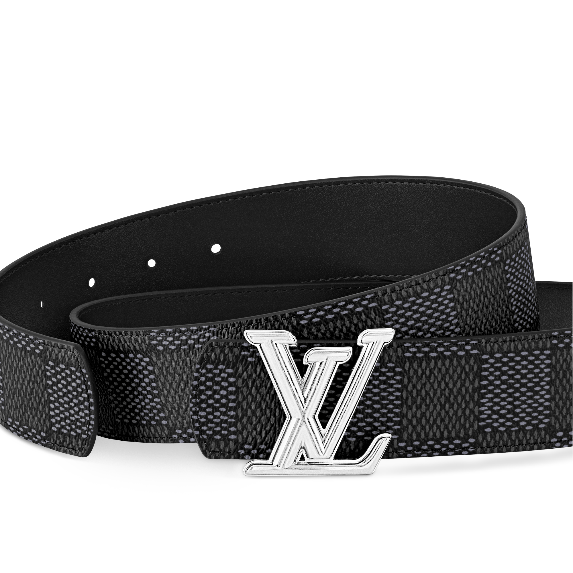 เข็มขัดรุ่น LV Dimension ขนาด 40 มม. ใส่ได้ทั้งสองด้าน Damier Graphite in ผู้ชาย