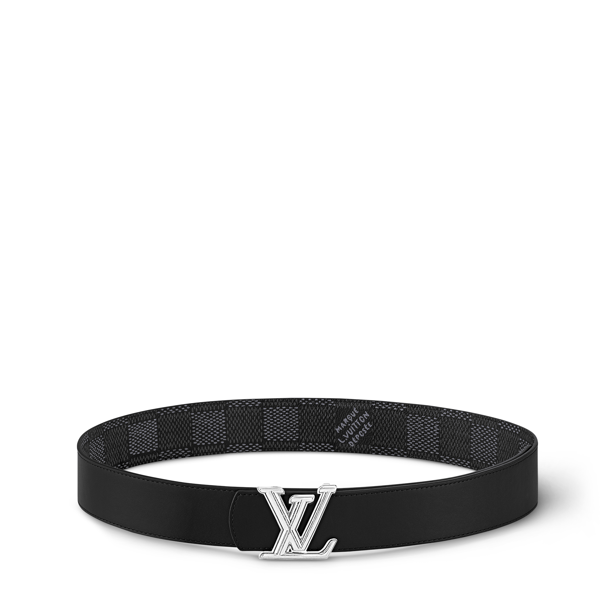 เข็มขัดรุ่น LV Dimension ขนาด 40 มม. ใส่ได้ทั้งสองด้าน Damier Graphite in ผู้ชาย