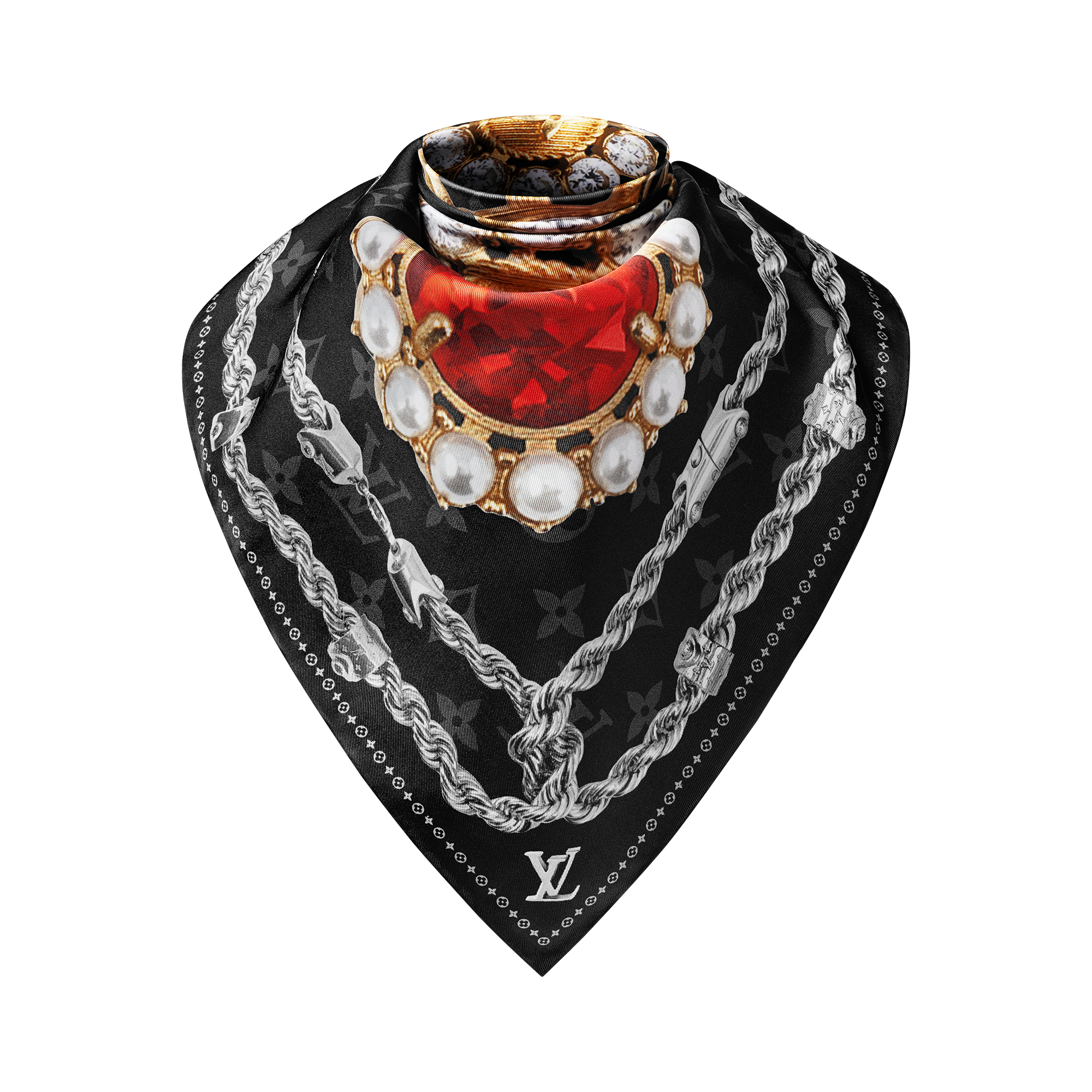ผ้า Silk Square รุ่น LV Dynasty Brooch . in ผู้ชาย