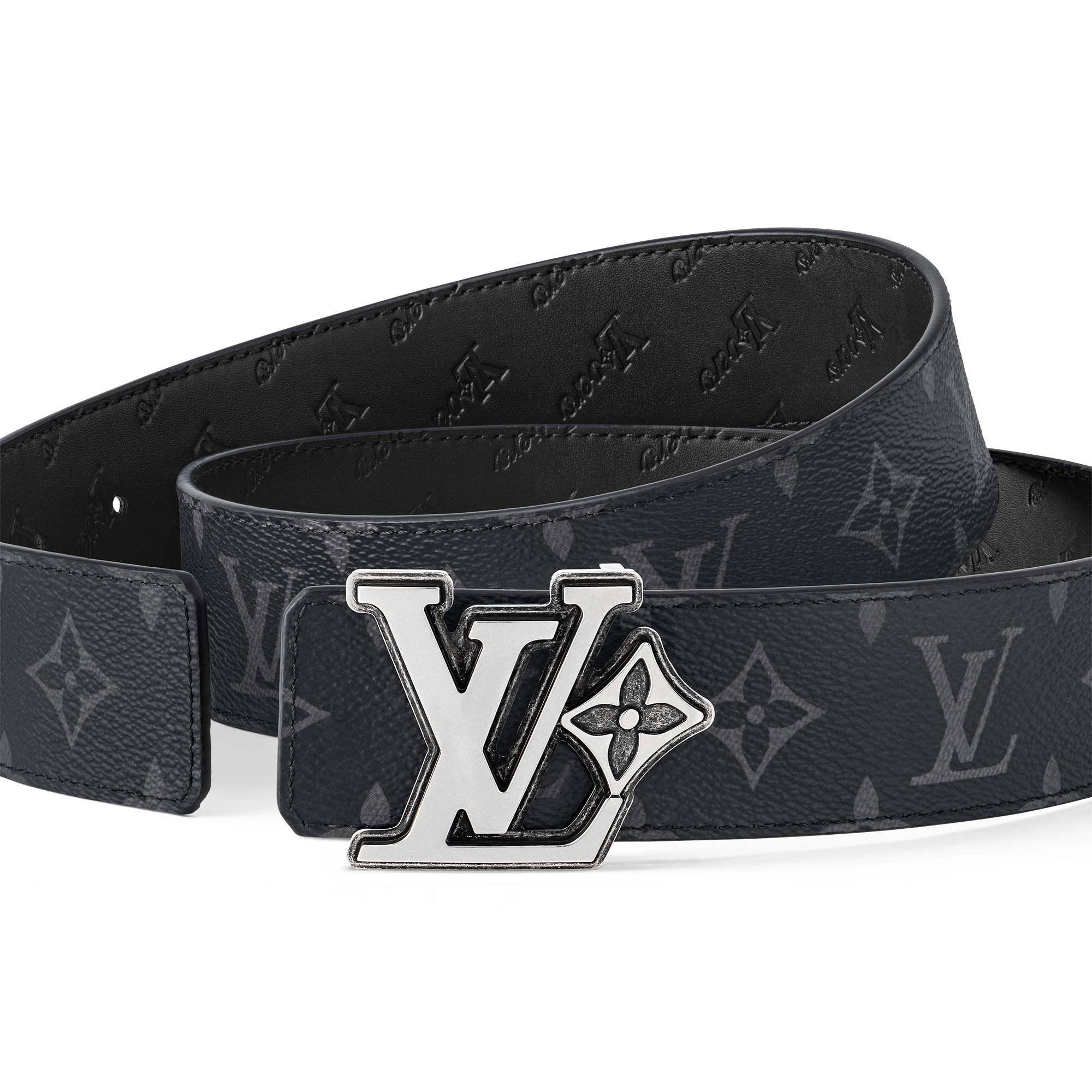 เข็มขัดรุ่น LV Flower ขนาด 40 มม. ใส่ได้ทั้งสองด้าน  in ผู้ชาย