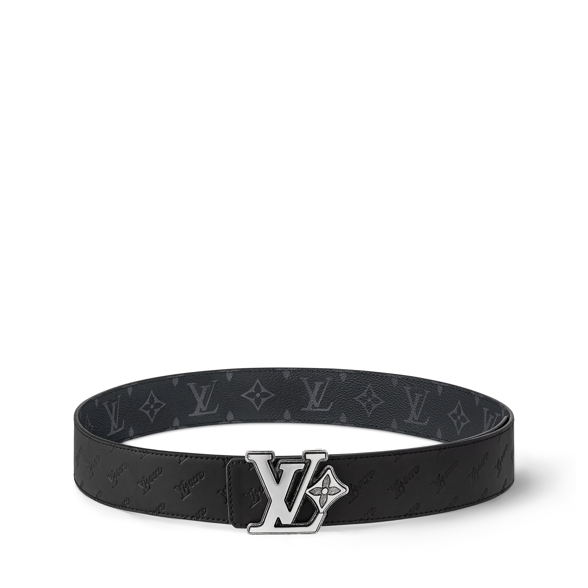 เข็มขัดรุ่น LV Flower ขนาด 40 มม. ใส่ได้ทั้งสองด้าน  in ผู้ชาย