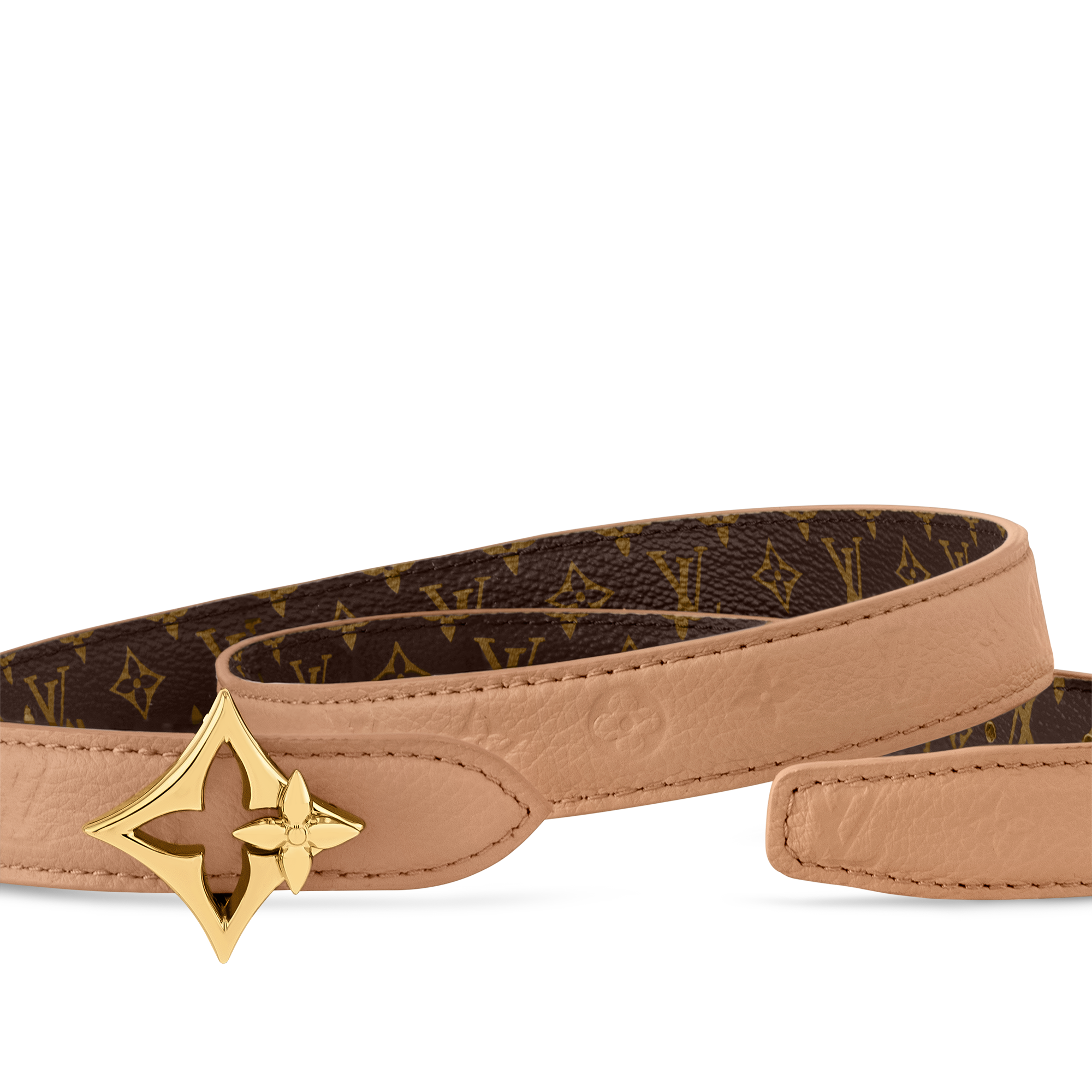 เข็มขัดรุ่น LV Flowergram ขนาด 20 มม. ใส่ได้ทั้งสองด้าน  in ผู้หญิง