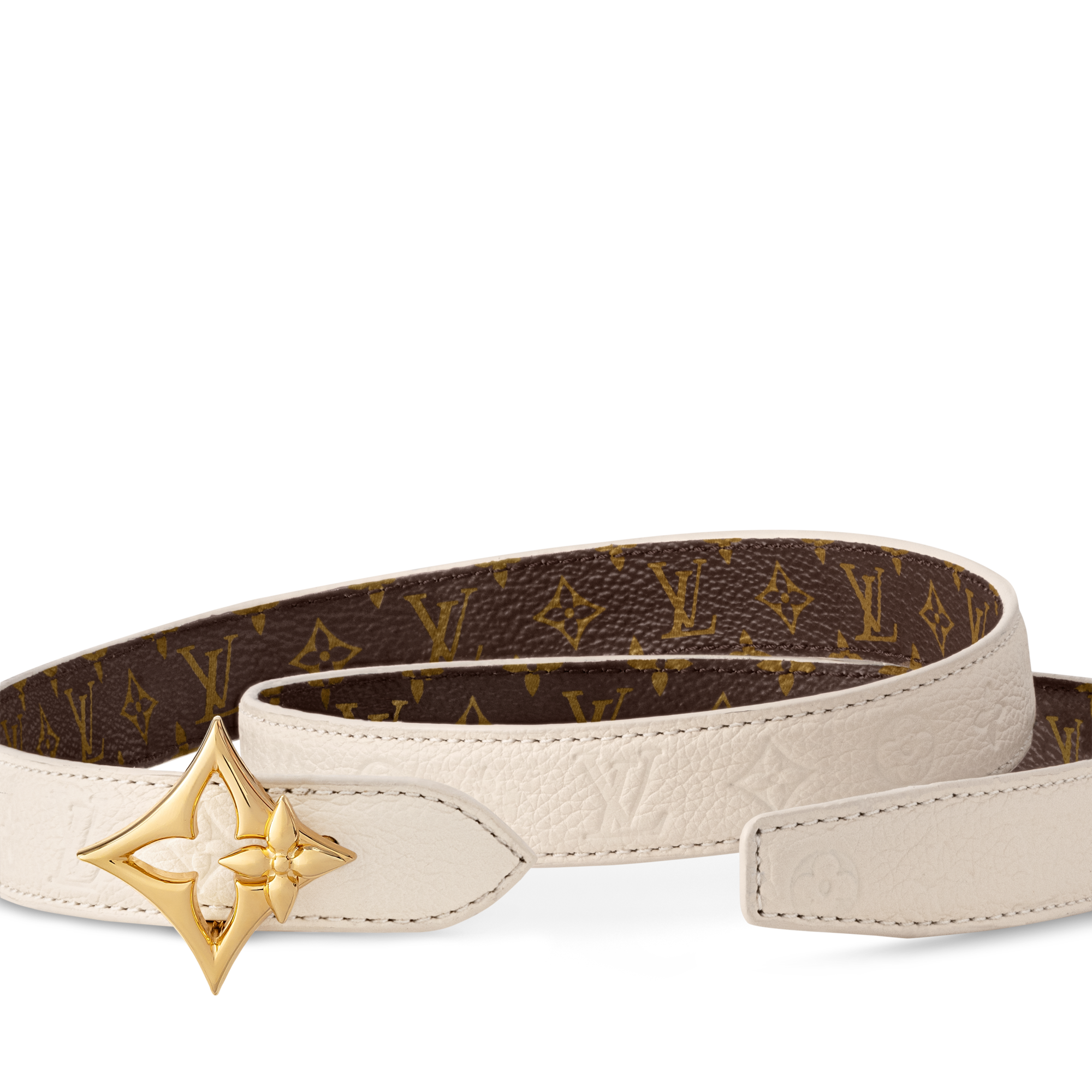 เข็มขัดรุ่น LV Flowergram ขนาด 20 มม. ใส่ได้ทั้งสองด้าน  in ผู้หญิง