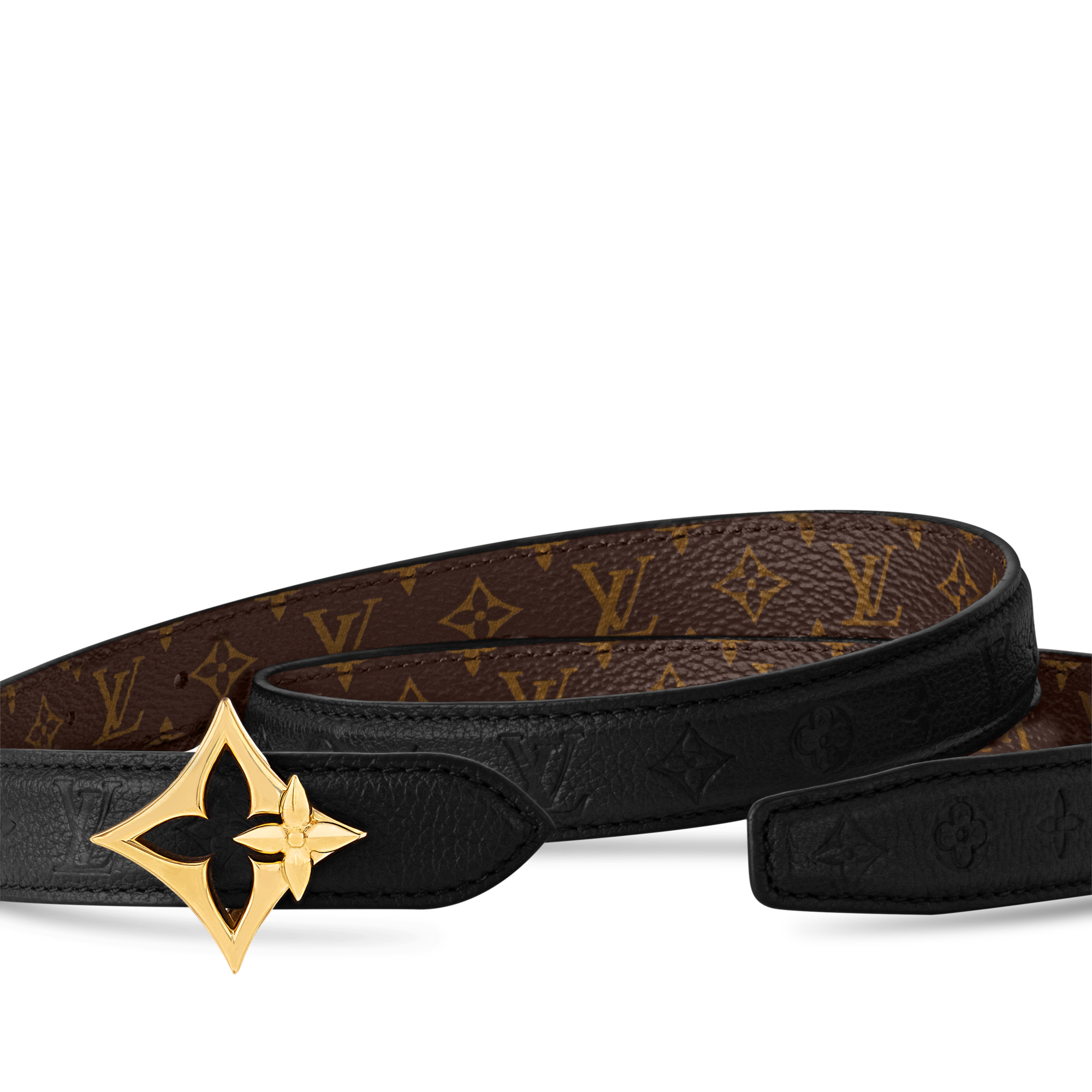 เข็มขัดรุ่น LV Flowergram ขนาด 20 มม. ใส่ได้ทั้งสองด้าน  in ผู้หญิง