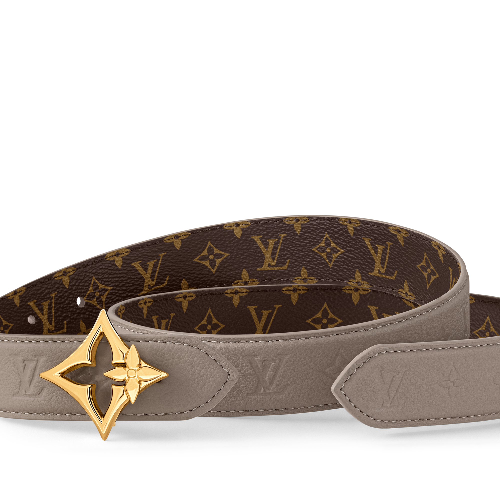 เข็มขัดรุ่น LV Flowergram Ard ขนาด 30 มม. ใส่ได้ทั้งสองด้าน  in ผู้หญิง