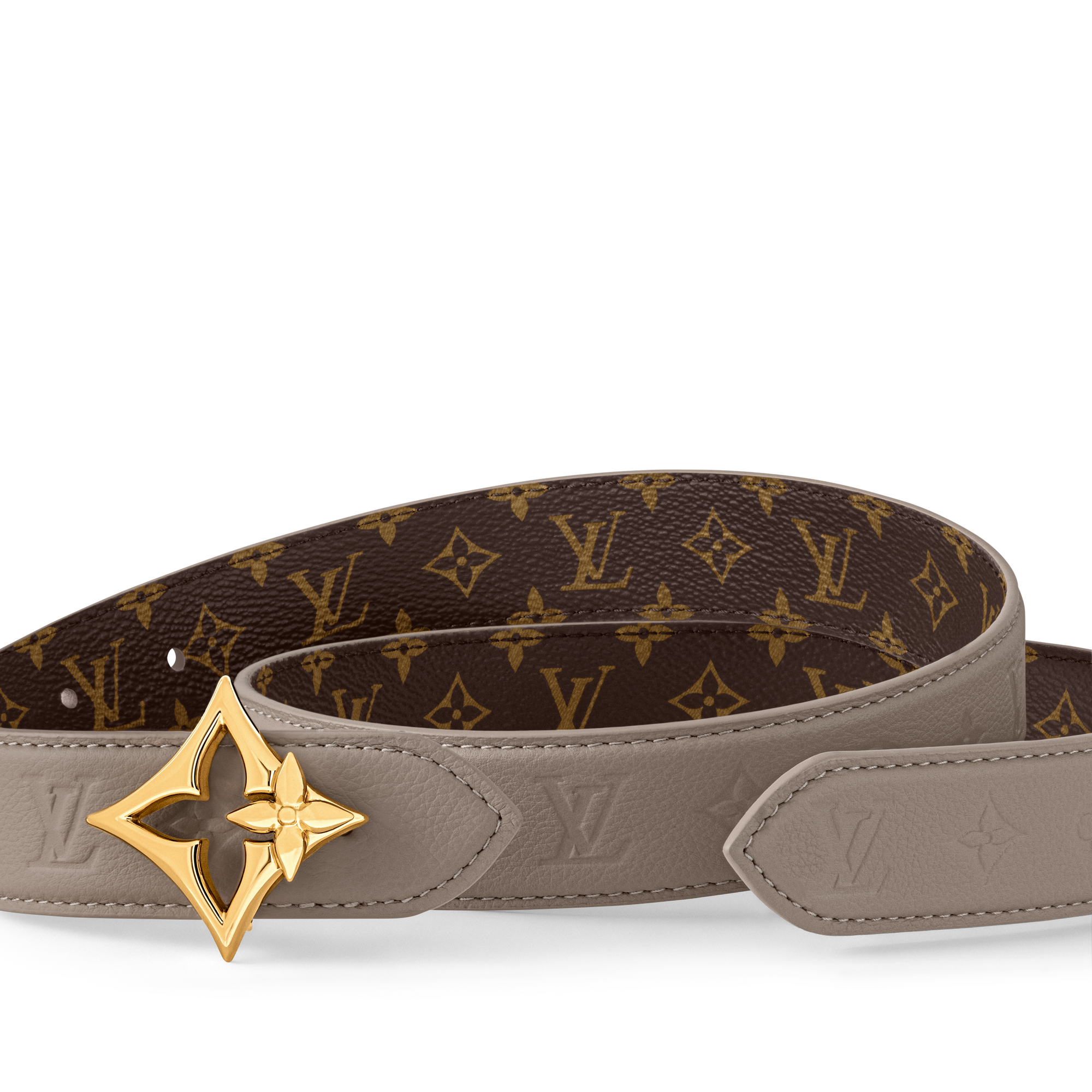 เข็มขัดรุ่น LV Flowergram Ard ขนาด 30 มม. ใส่ได้ทั้งสองด้าน  in ผู้หญิง