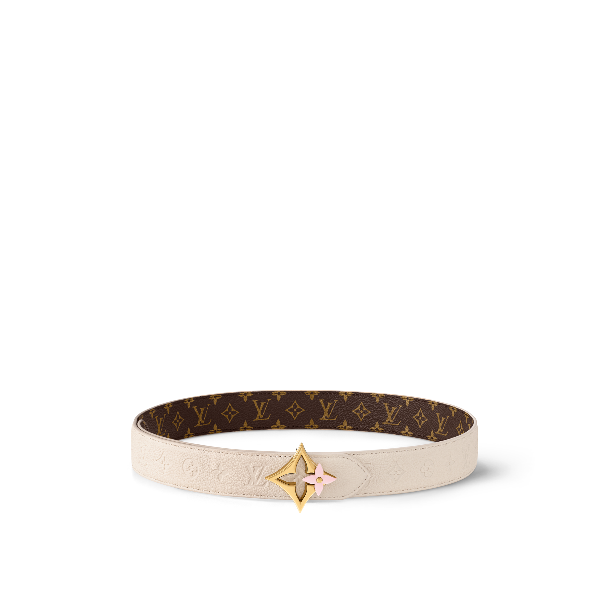 เข็มขัดรุ่น LV Flowergram Enamel ขนาด 30 มม. ใส่ได้ทั้งสองด้าน  in ผู้หญิง