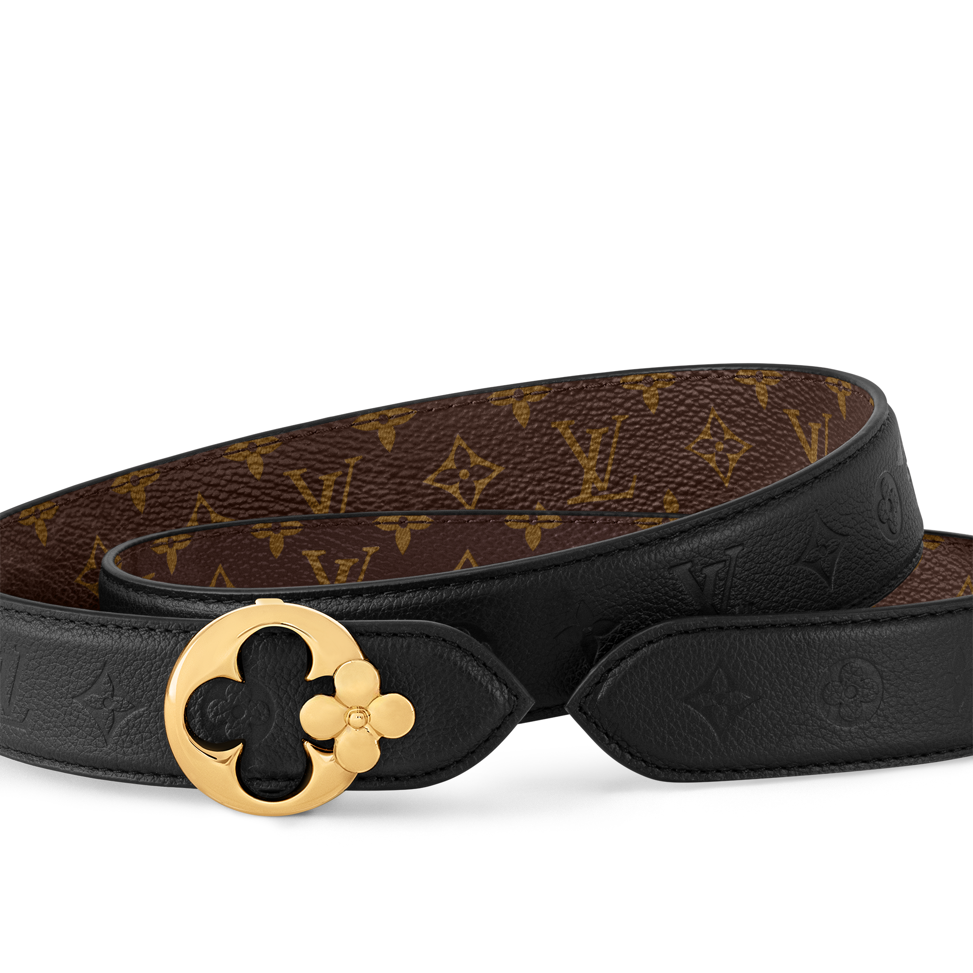 เข็มขัดรุ่น LV Flowergram Round ขนาด 30 มม. ใส่ได้ทั้งสองด้าน Monogram in ผู้หญิง