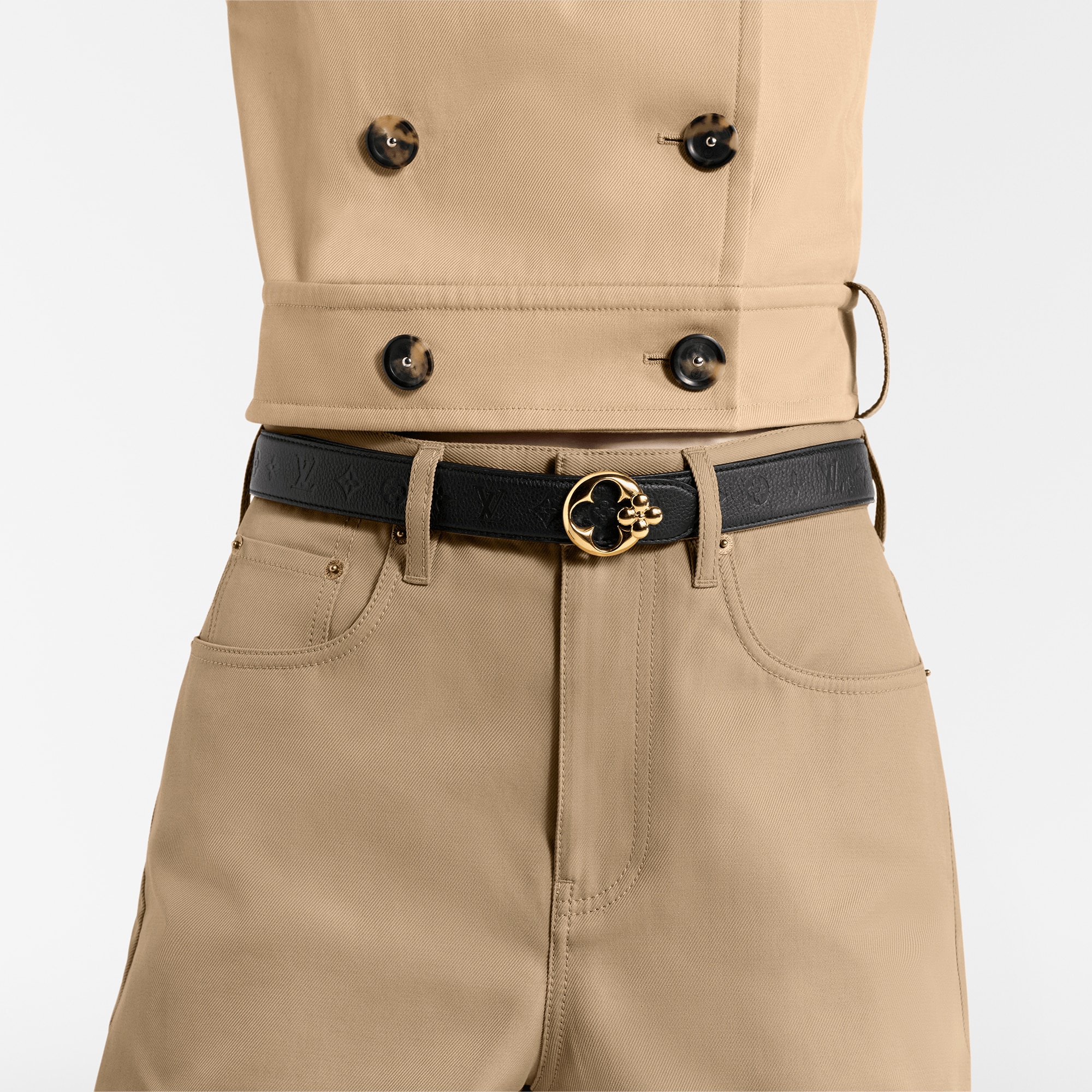 เข็มขัดรุ่น LV Flowergram Round ขนาด 30 มม. ใส่ได้ทั้งสองด้าน Monogram in ผู้หญิง