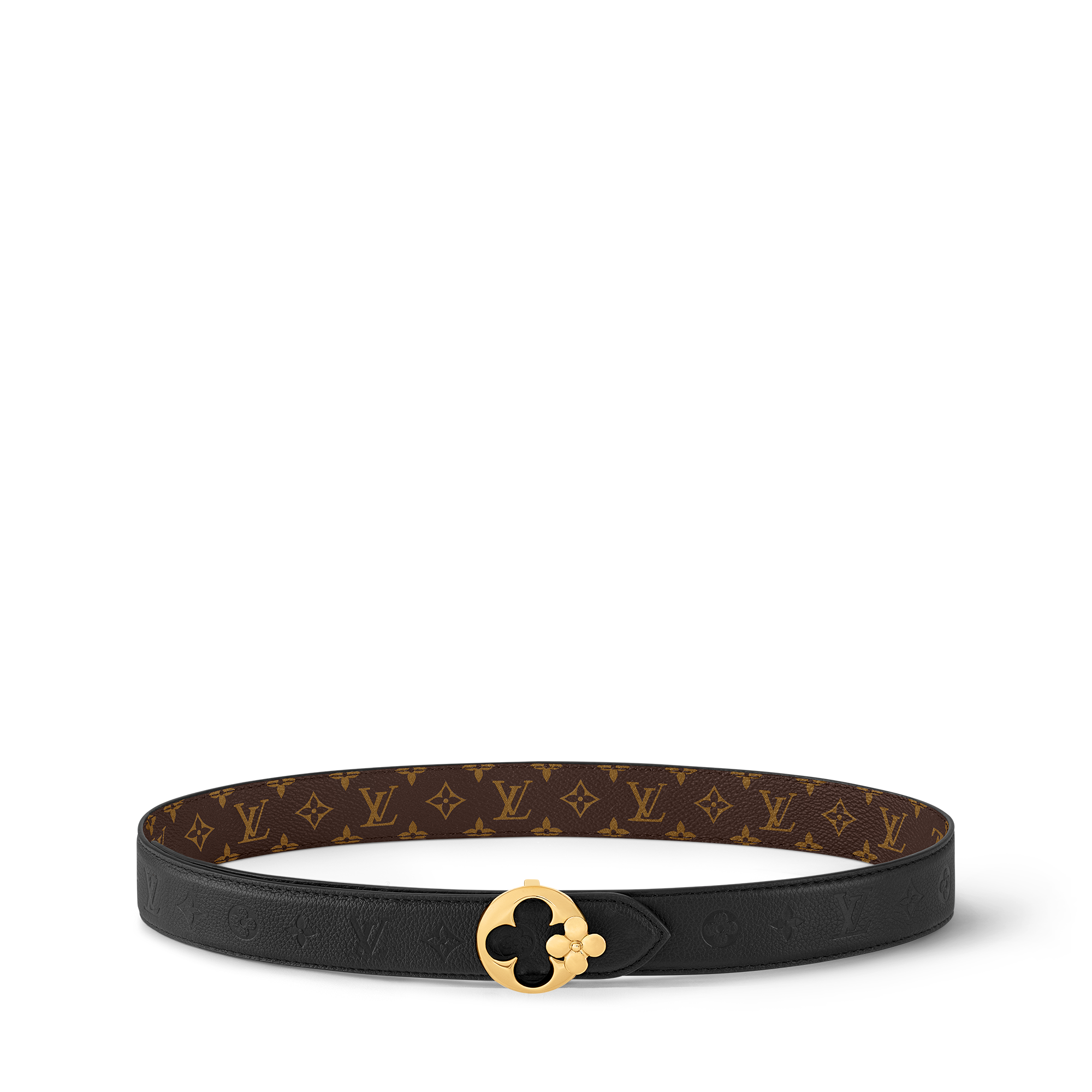 เข็มขัดรุ่น LV Flowergram Round ขนาด 30 มม. ใส่ได้ทั้งสองด้าน Monogram in ผู้หญิง
