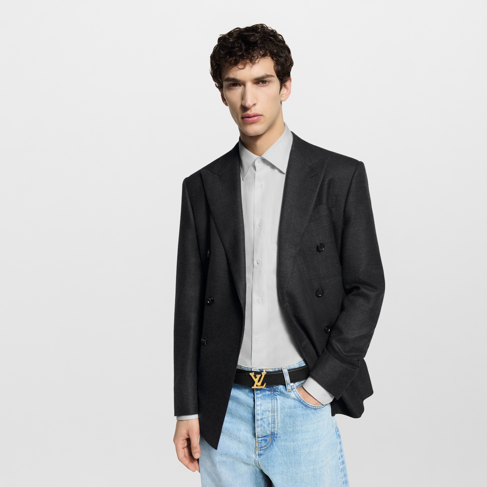 เข็มขัดรุ่น LV Heritage ขนาด 35 มม. ใส่ได้ทั้งสองด้าน หนังประเภทอื่น in ผู้ชาย