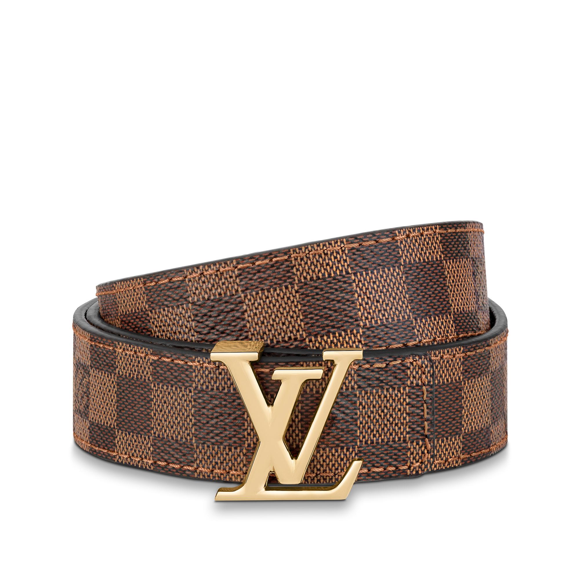เข็มขัดรุ่น LV Initiales ขนาด 25 มม. Damier Ebene in ผู้หญิง