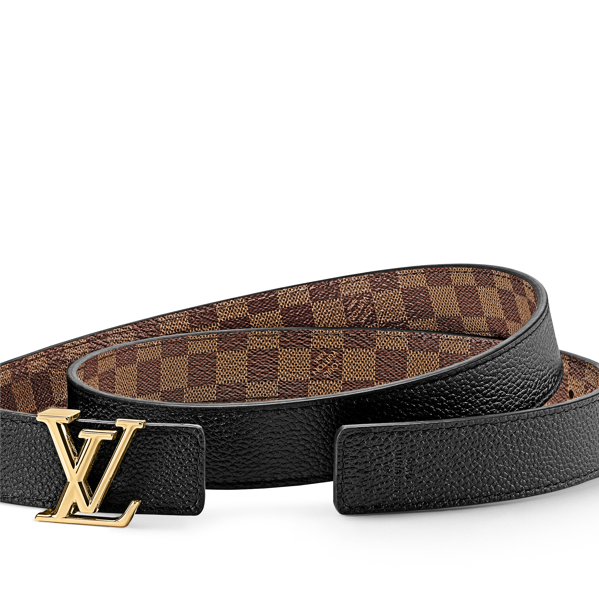 เข็มขัดรุ่น LV Initiales ขนาด 25 มม. Damier Ebene in ผู้หญิง