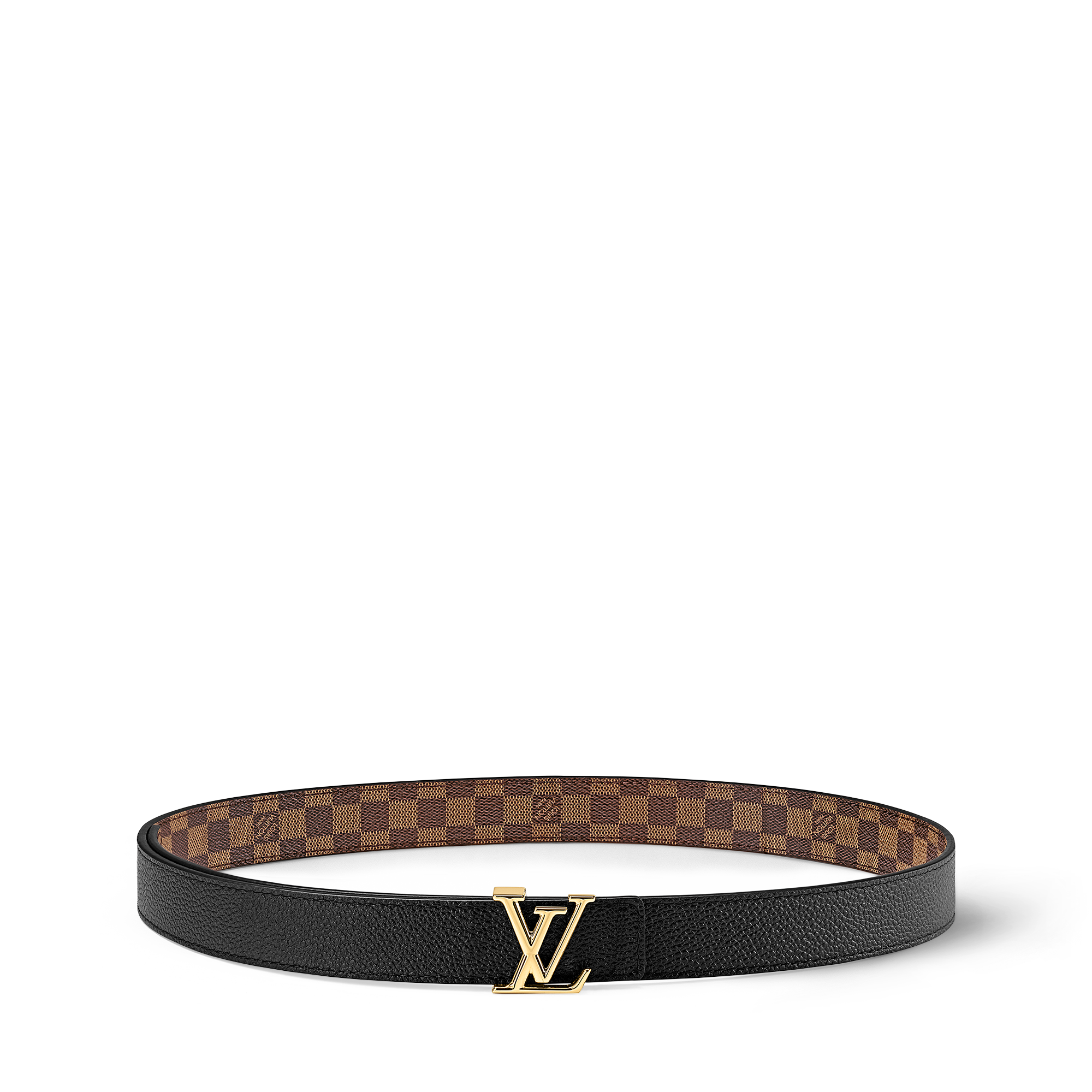เข็มขัดรุ่น LV Initiales ขนาด 25 มม. Damier Ebene in ผู้หญิง