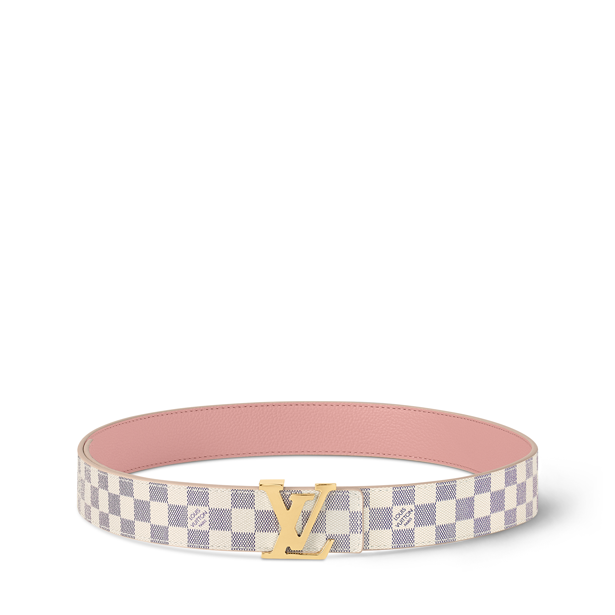 เข็มขัดรุ่น LV Initiales ขนาด 30 มม. ใส่ได้ทั้งสองด้าน Damier Azur in ผู้หญิง