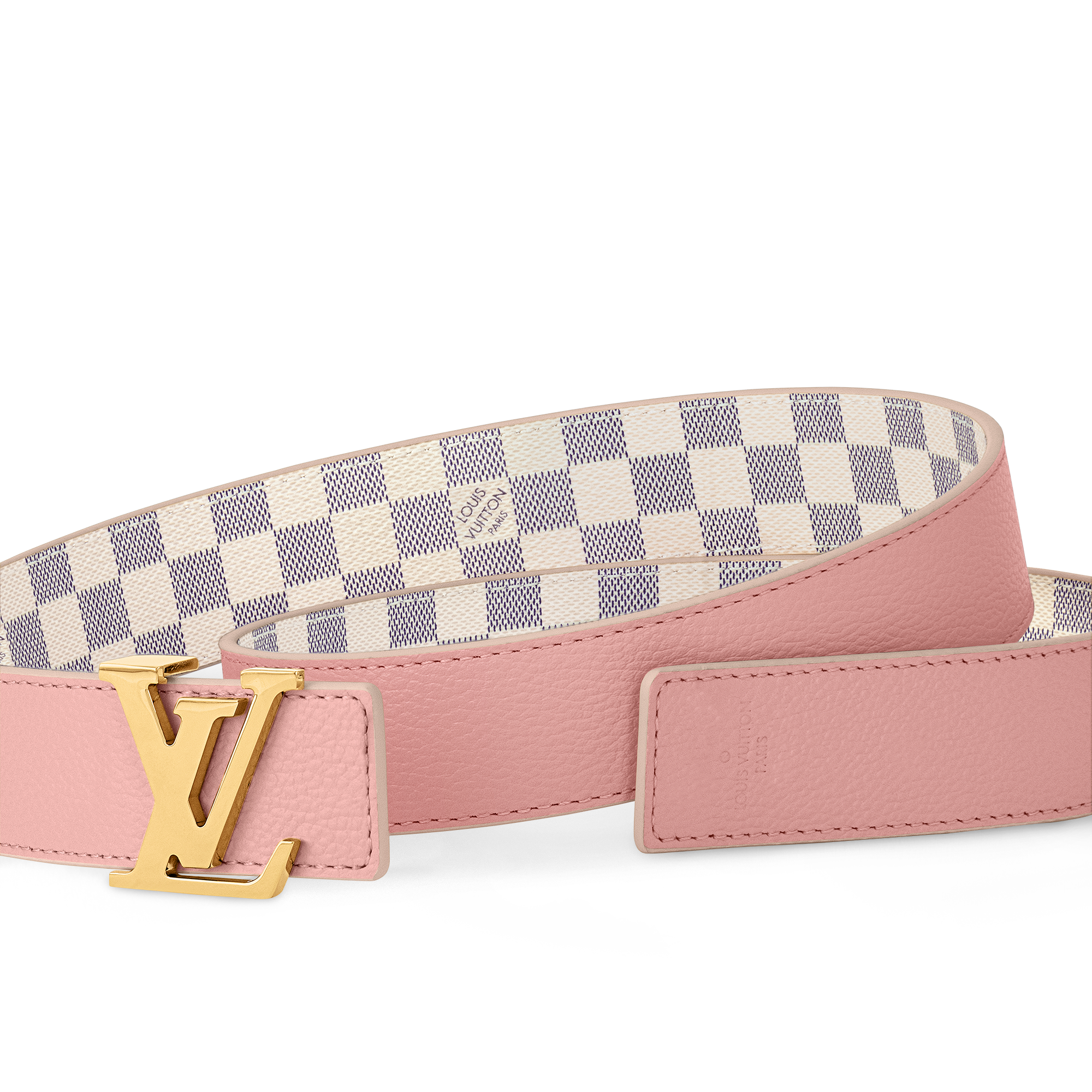 เข็มขัดรุ่น LV Initiales ขนาด 30 มม. ใส่ได้ทั้งสองด้าน Damier Azur in ผู้หญิง