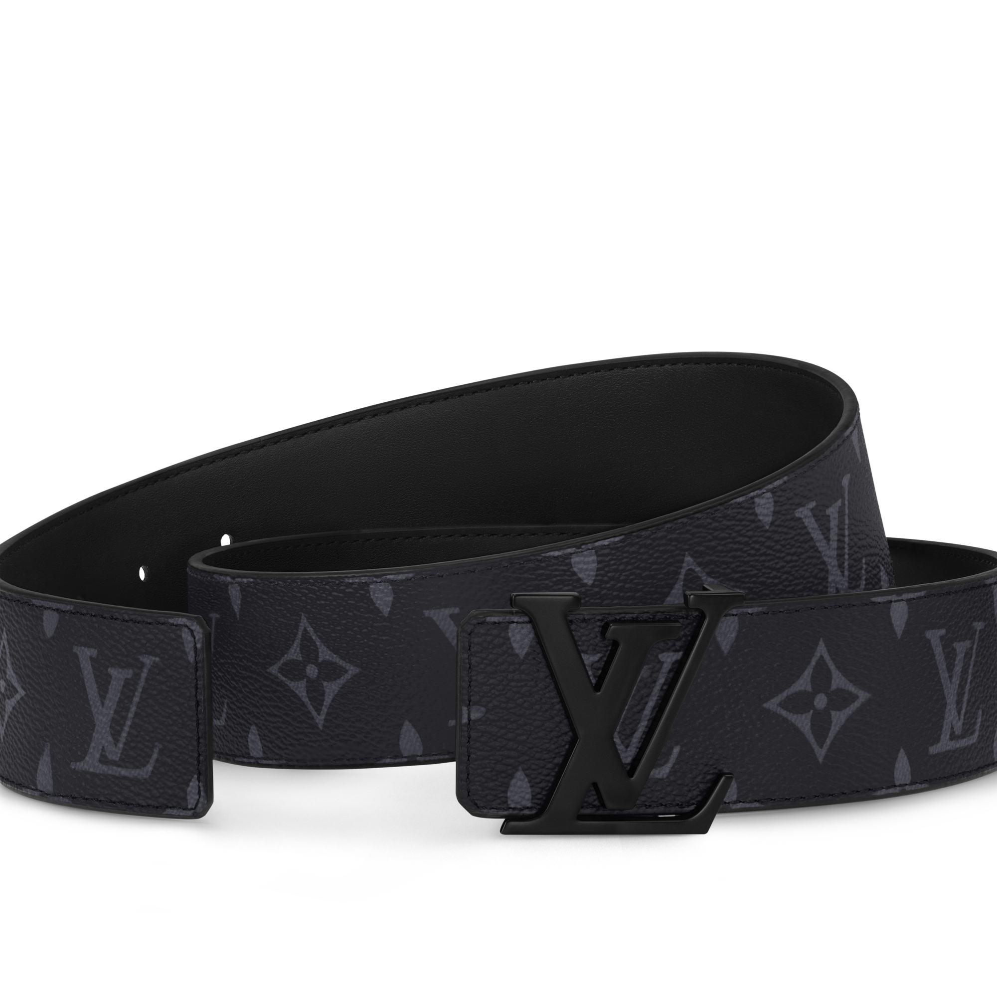 เข็มขัดสีดำแมตต์รุ่น LV Initiales ขนาด 40 มม.  in ผู้ชาย