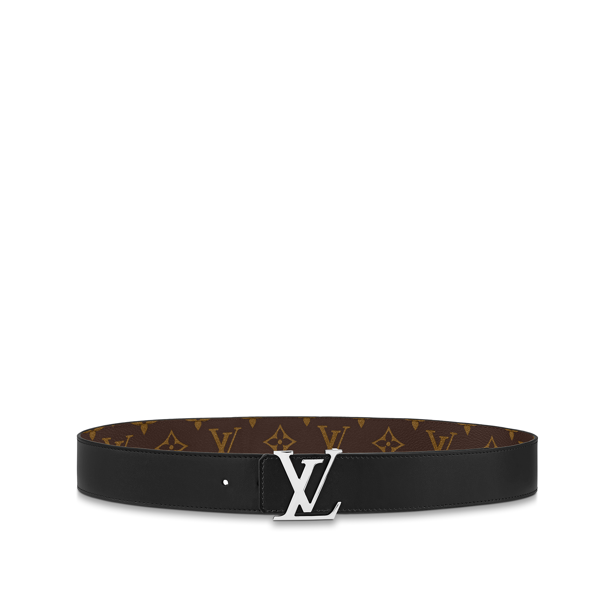 เข็มขัดรุ่น LV Initiales ขนาด 40 มม. ใส่ได้ทั้งสองด้าน Monogram Macassar in ผู้ชาย
