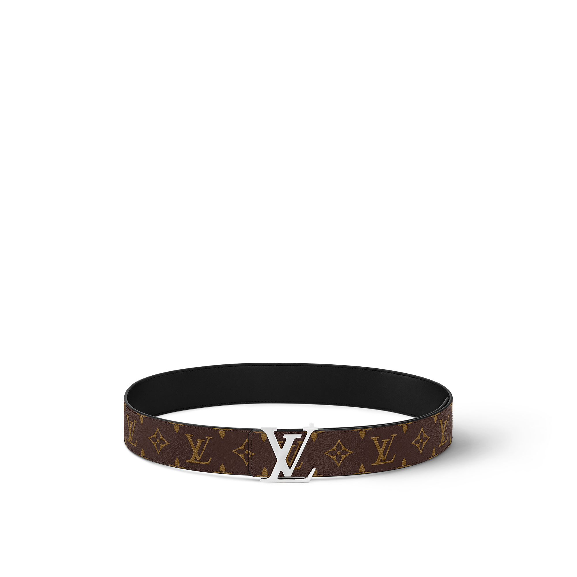 เข็มขัดรุ่น LV Initiales ขนาด 40 มม. ใส่ได้ทั้งสองด้าน Monogram Macassar in ผู้ชาย