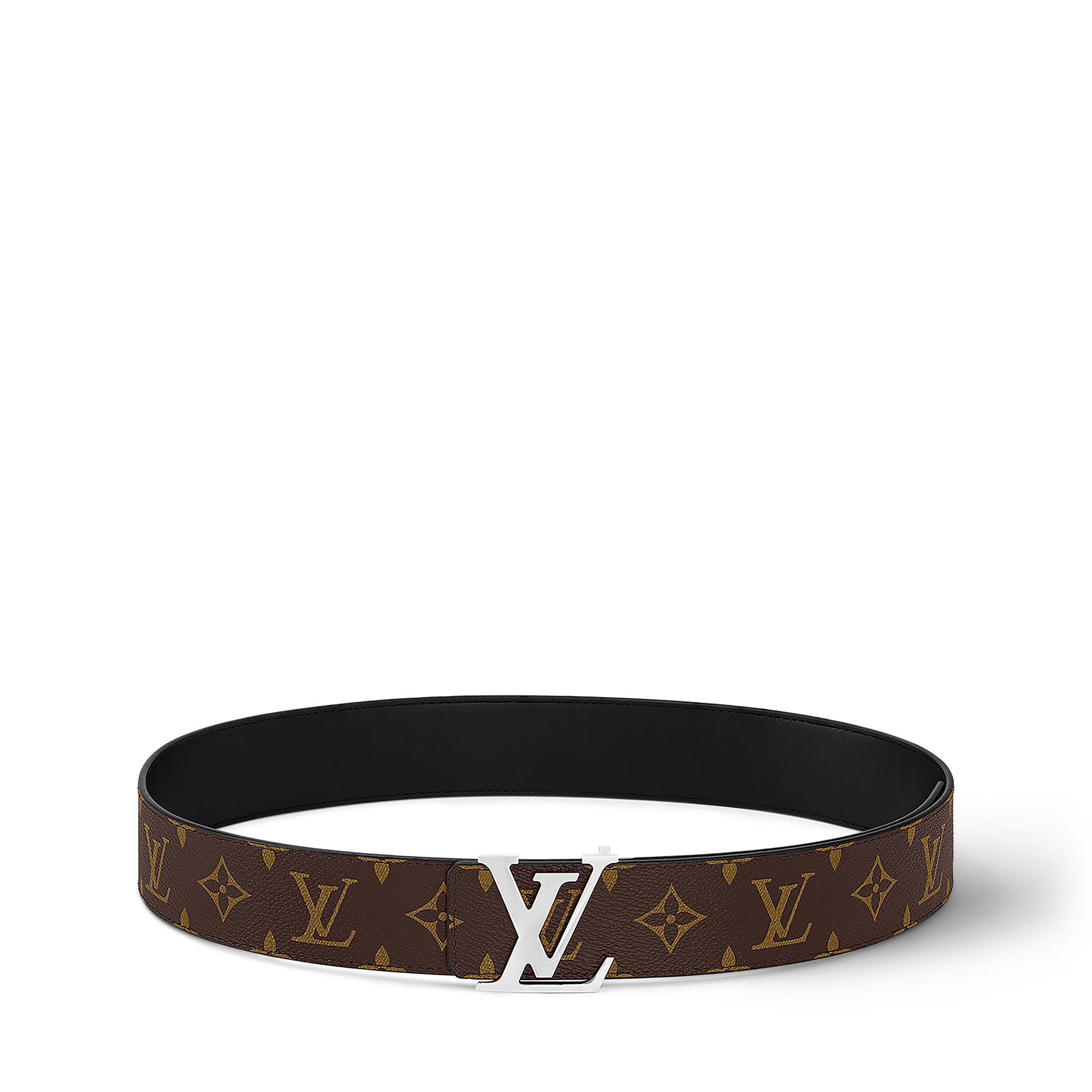 เข็มขัดรุ่น LV Initiales ขนาด 40 มม. ใส่ได้ทั้งสองด้าน Monogram Macassar in ผู้ชาย