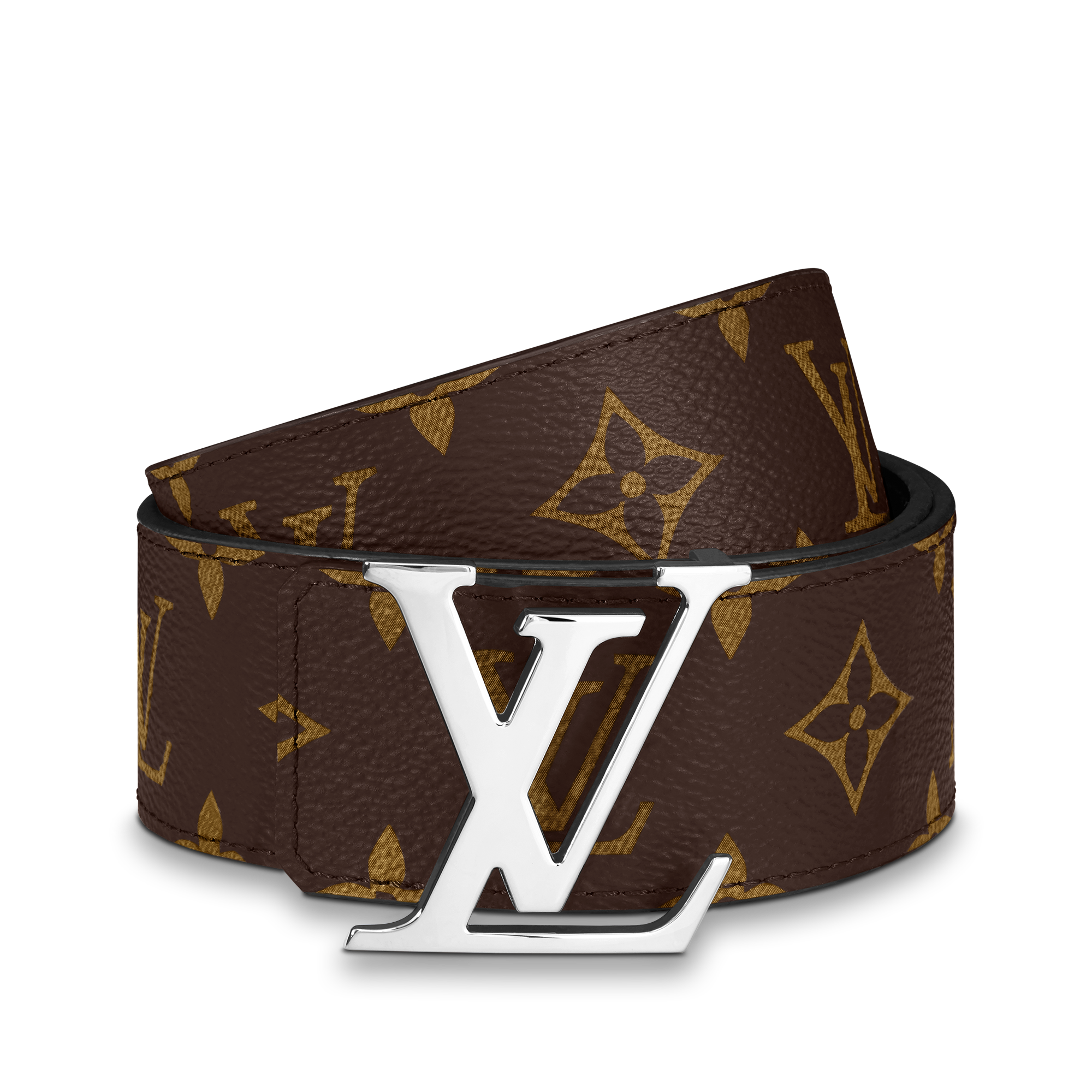 เข็มขัดรุ่น LV Initiales ขนาด 40 มม. ใส่ได้ทั้งสองด้าน Monogram Macassar in ผู้ชาย