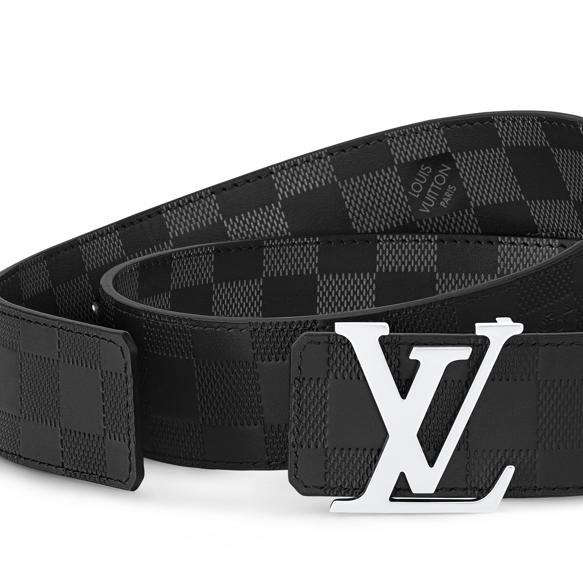 เข็มขัดรุ่น LV Initiales ขนาด 40 มม. ใส่ได้ทั้งสองด้าน Damier Infini in ผู้ชาย