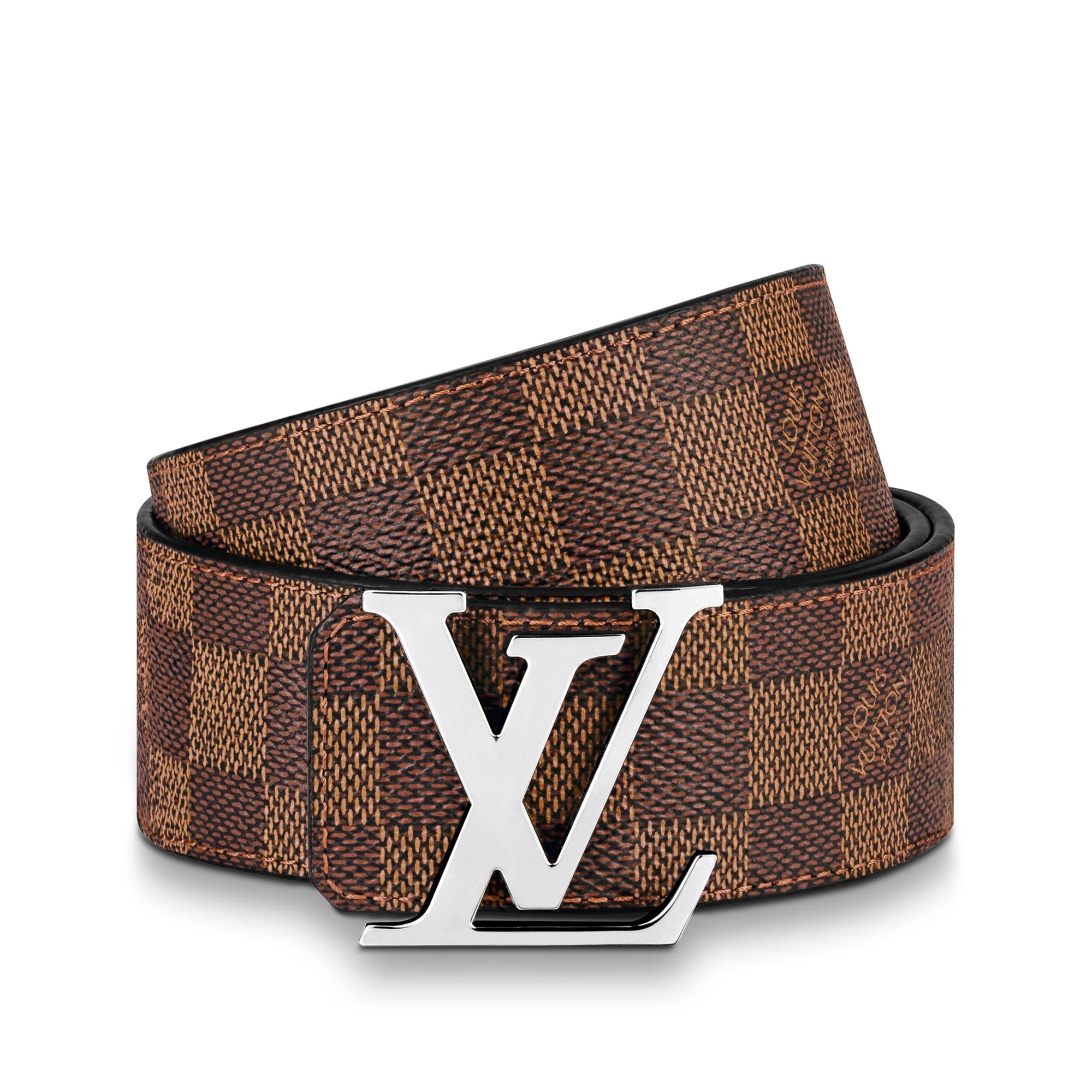 เข็มขัดรุ่น LV Initiales ขนาด 40 มม. ใส่ได้ทั้งสองด้าน Damier Graphite in ผู้ชาย