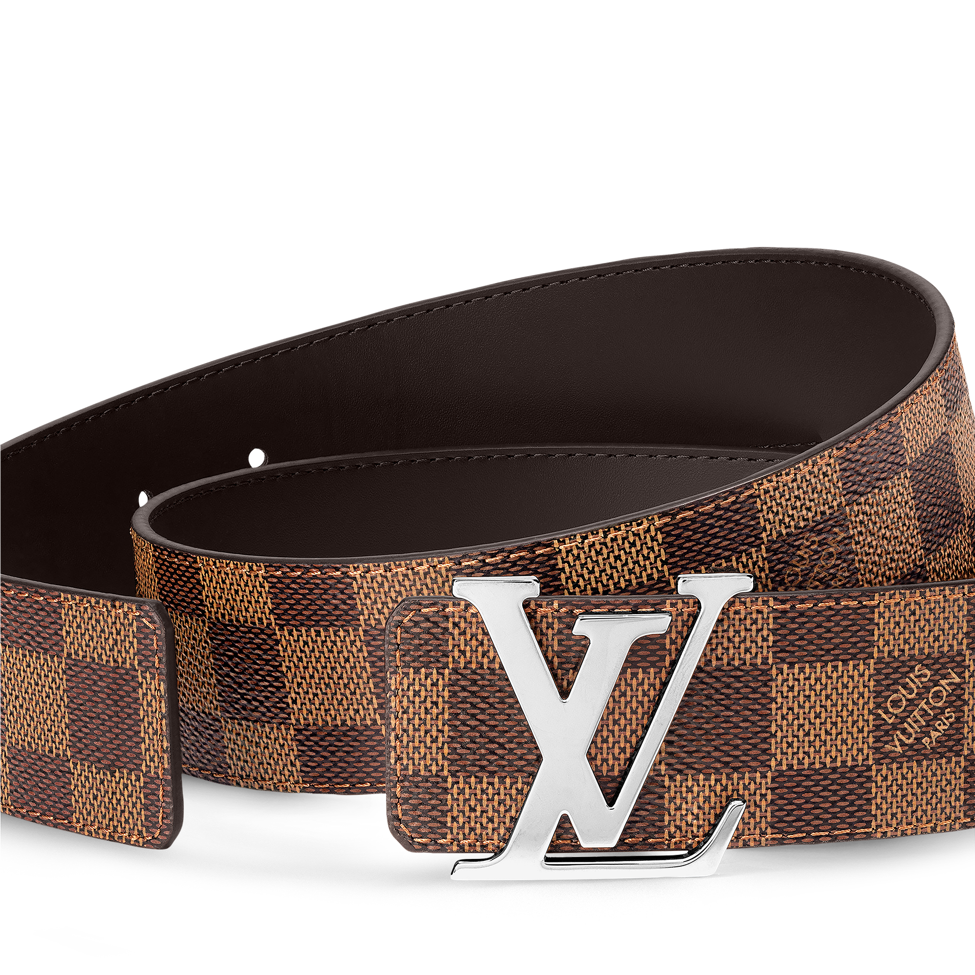 เข็มขัดรุ่น LV Initiales ขนาด 40 มม. ใส่ได้ทั้งสองด้าน Damier Graphite in ผู้ชาย