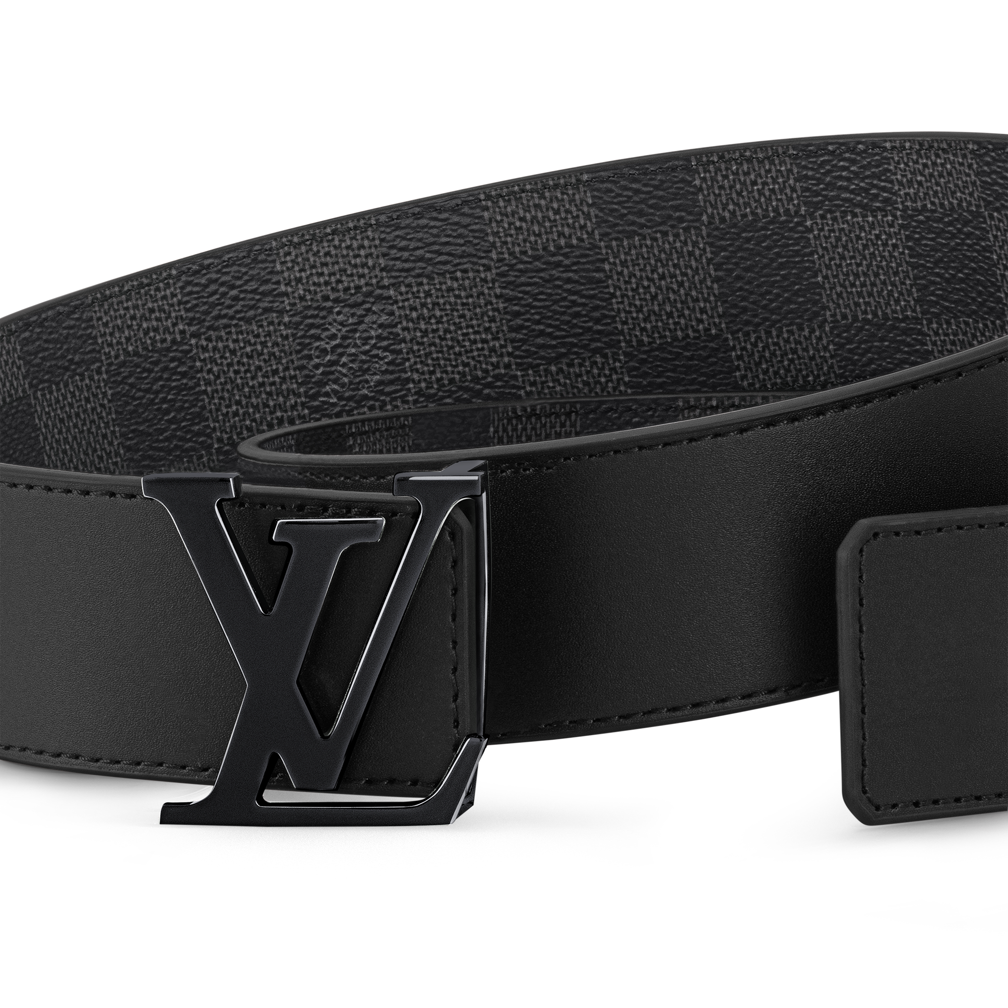เข็มขัดรุ่น LV Initiales ขนาด 40 มม. ใส่ได้ทั้งสองด้าน Damier Graphite in ผู้ชาย