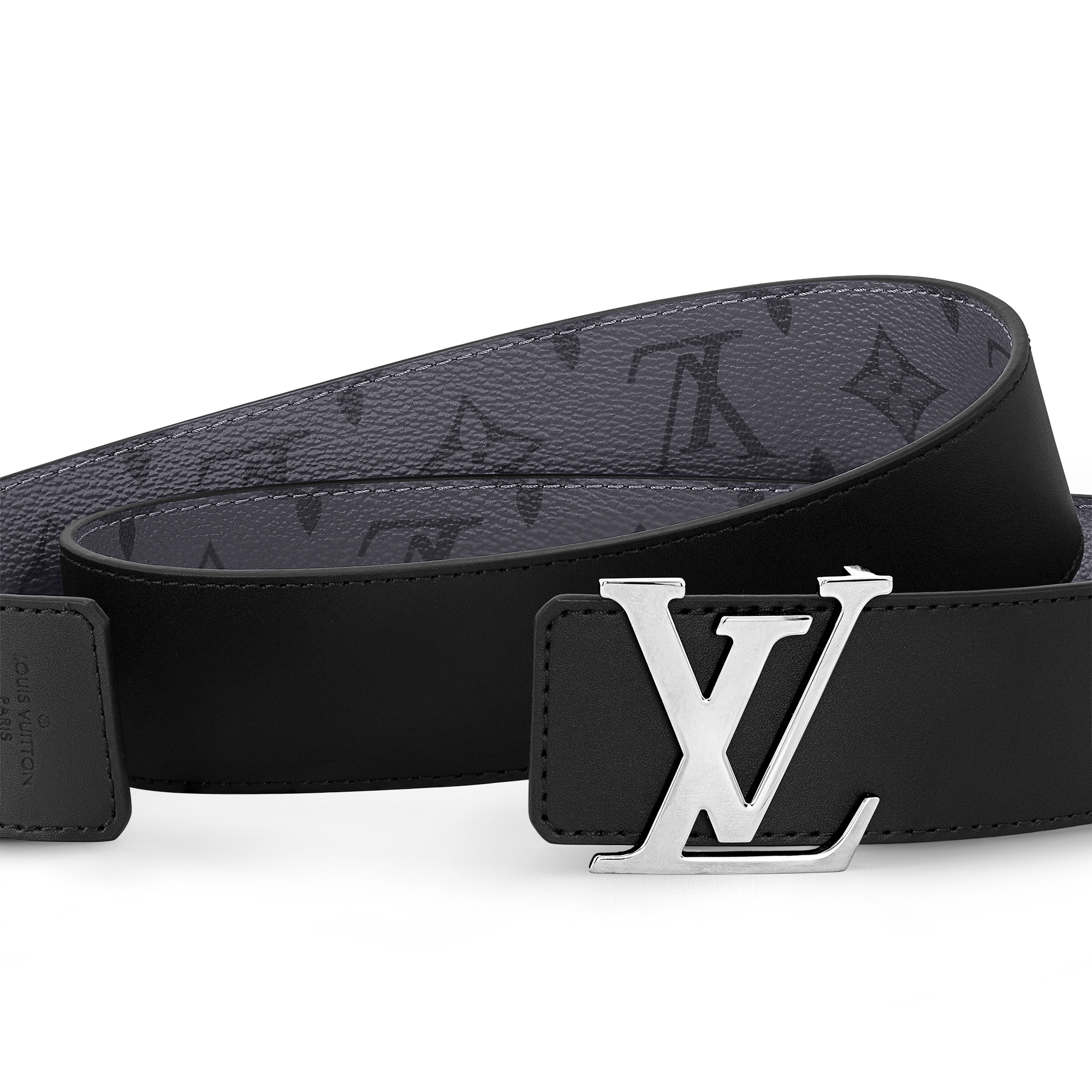 เข็มขัดรุ่น LV Initials ขนาด 40 มม. ใส่ได้ทั้งสองด้าน G66 in ผู้ชาย