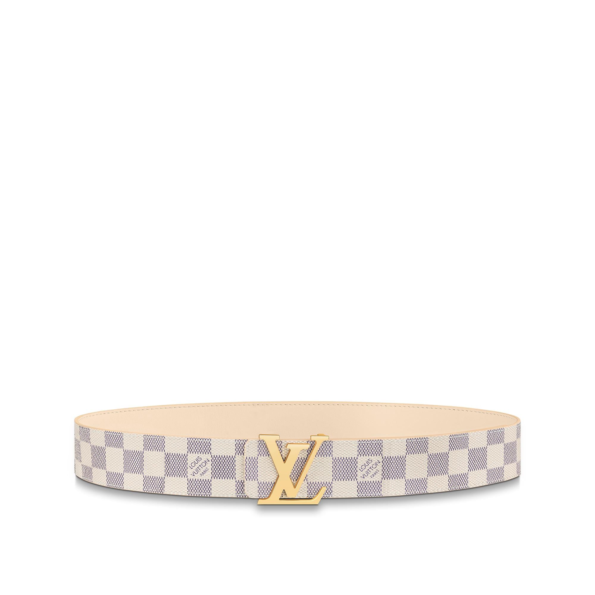 เข็มขัดรุ่น LV Initiales ขนาด 40 มม. ใส่ได้ทั้งสองด้าน Damier Azur in ผู้หญิง