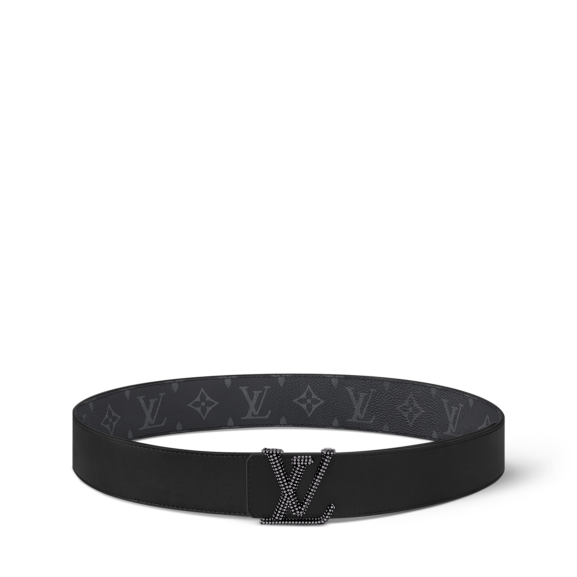เข็มขัดรุ่น LV Initiales Studs ขนาด 40 มม. ใส่ได้ทั้งสองด้าน Monogram Eclipse in ผู้ชาย
