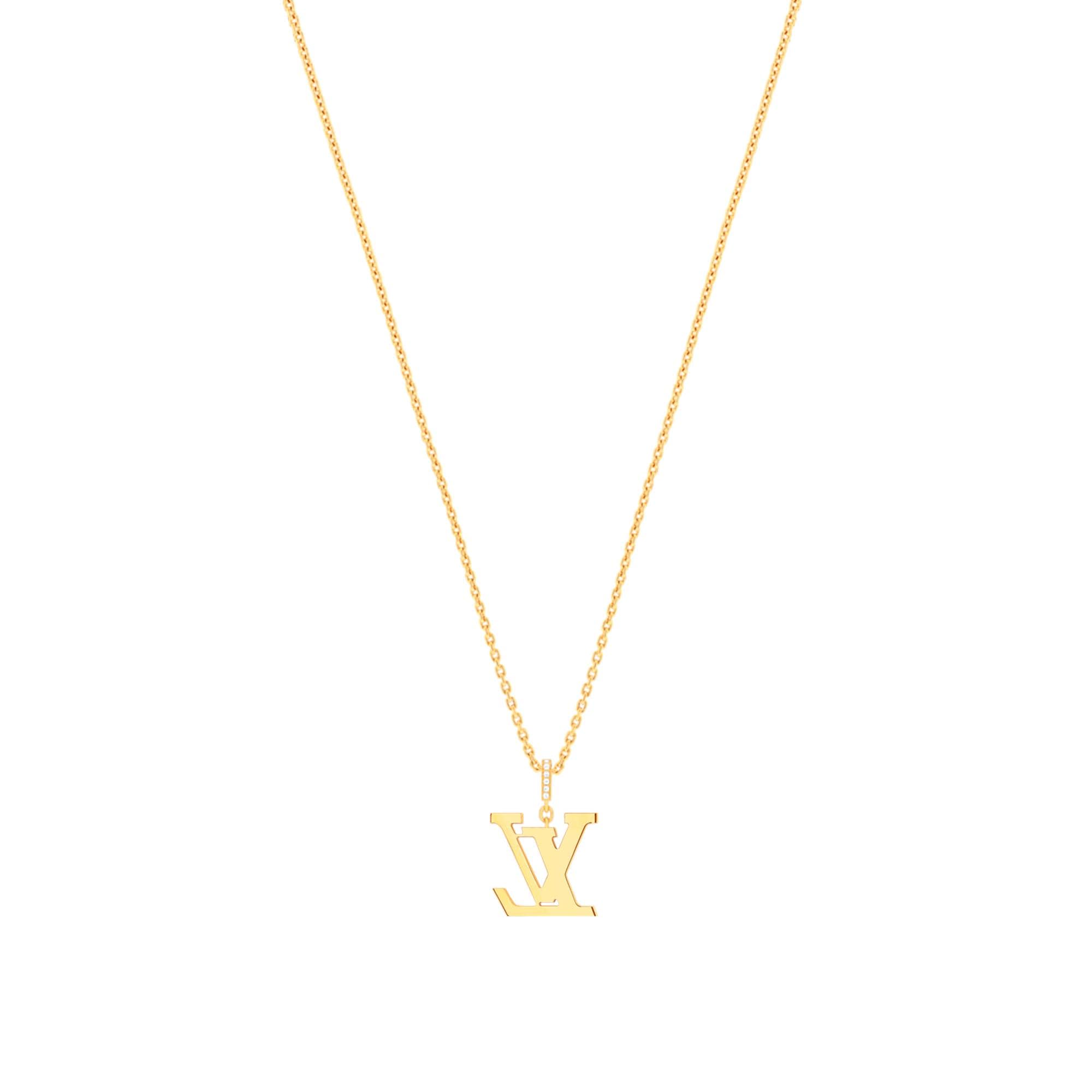 จี้ LV ขนาดใหญ่ เยลโลว์โกลด์และเพชร  in จิวเวลรี่
