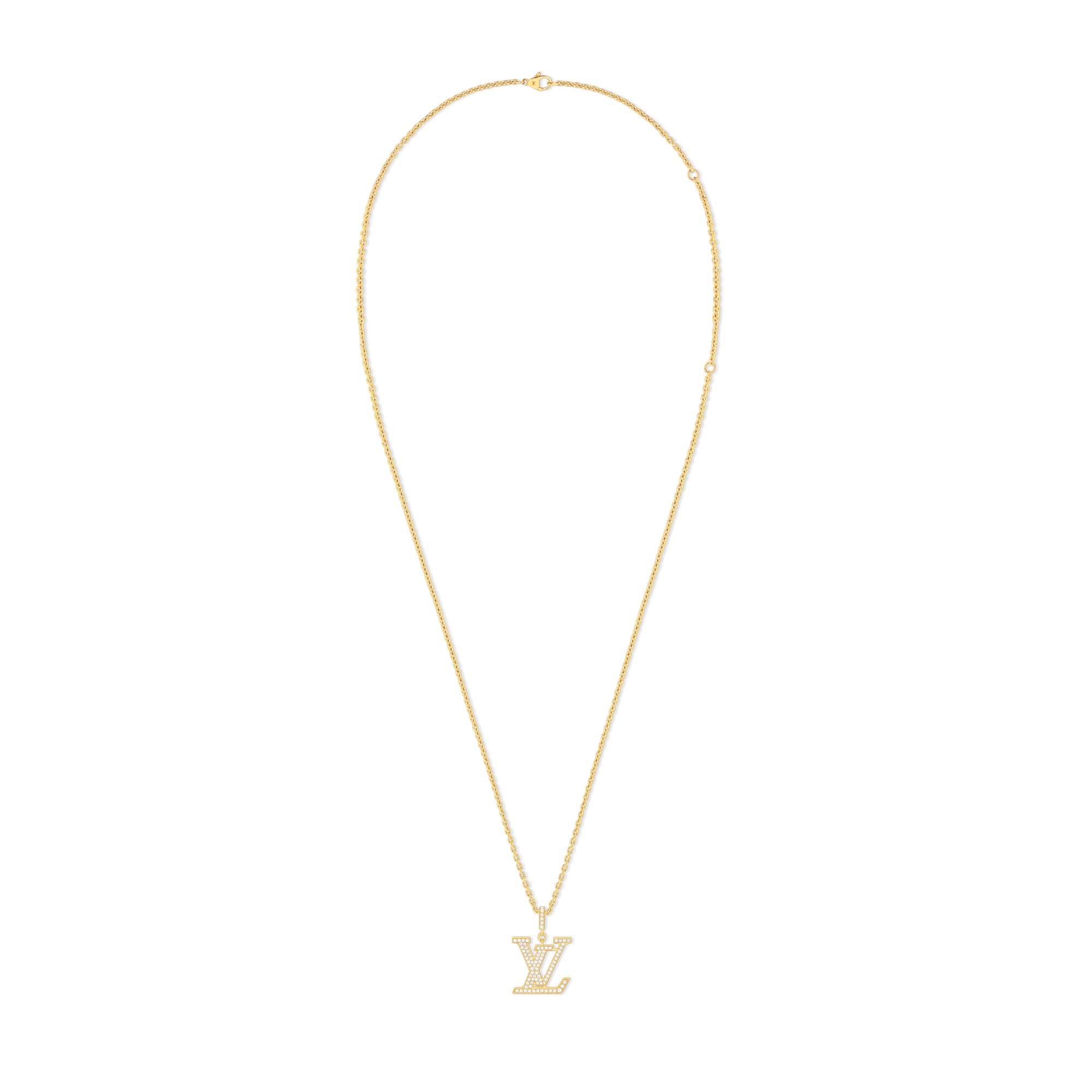 จี้ LV ขนาดใหญ่ เยลโลว์โกลด์และเพชร  in จิวเวลรี่