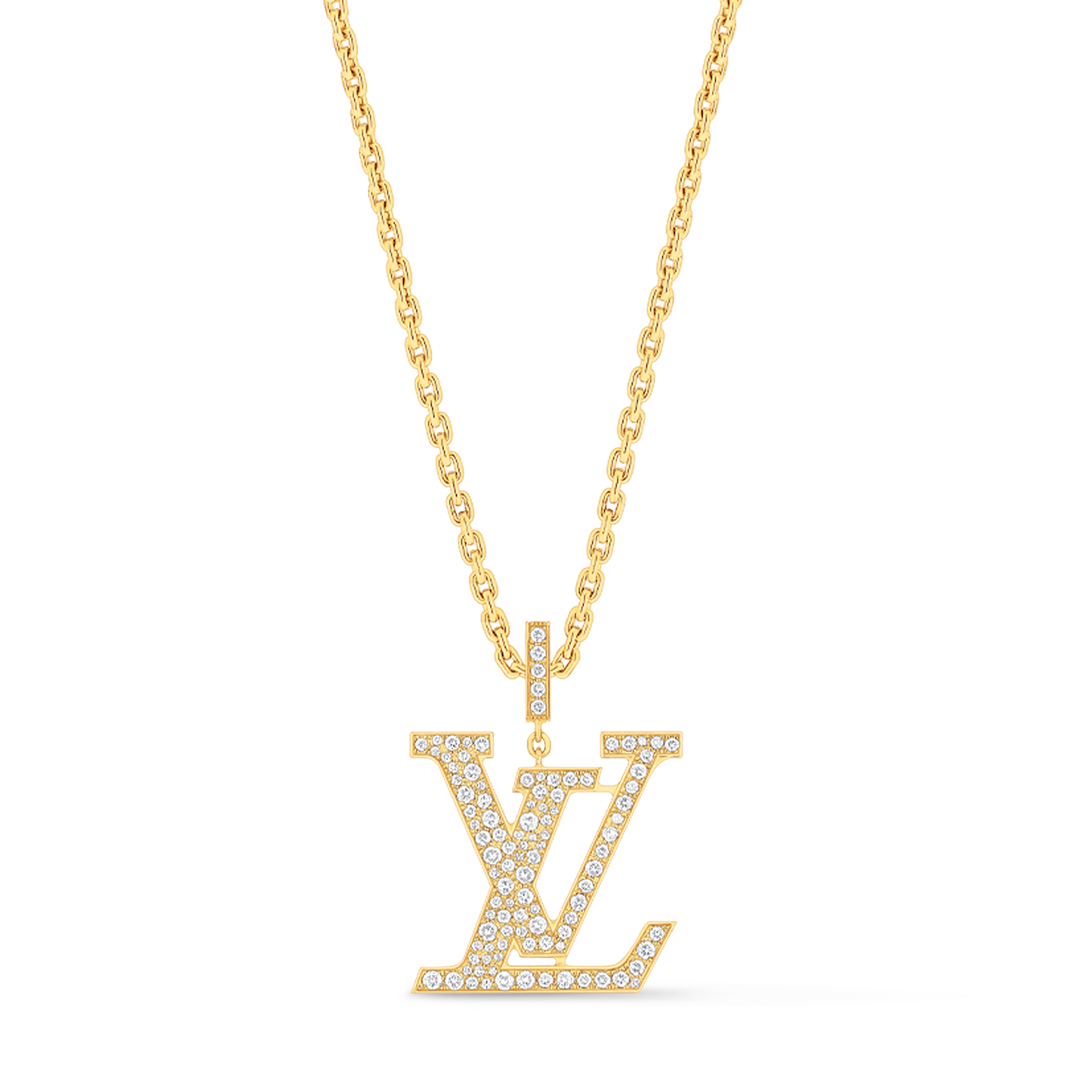 จี้ LV ขนาดใหญ่ เยลโลว์โกลด์และเพชร  in จิวเวลรี่