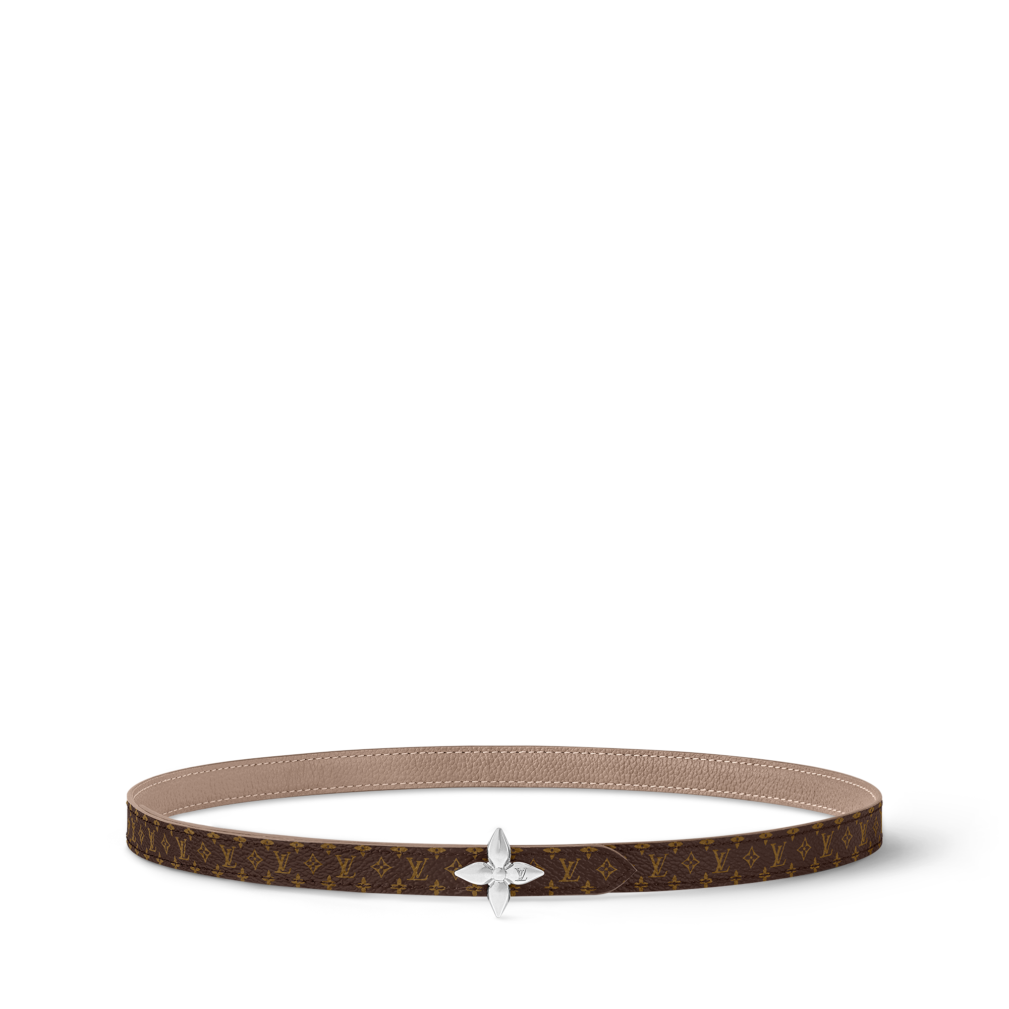 เข็มขัดรุ่น LV Mini Flowergram ขนาด 15 มม. ใส่ได้ทั้งสองด้าน  in ผู้หญิง
