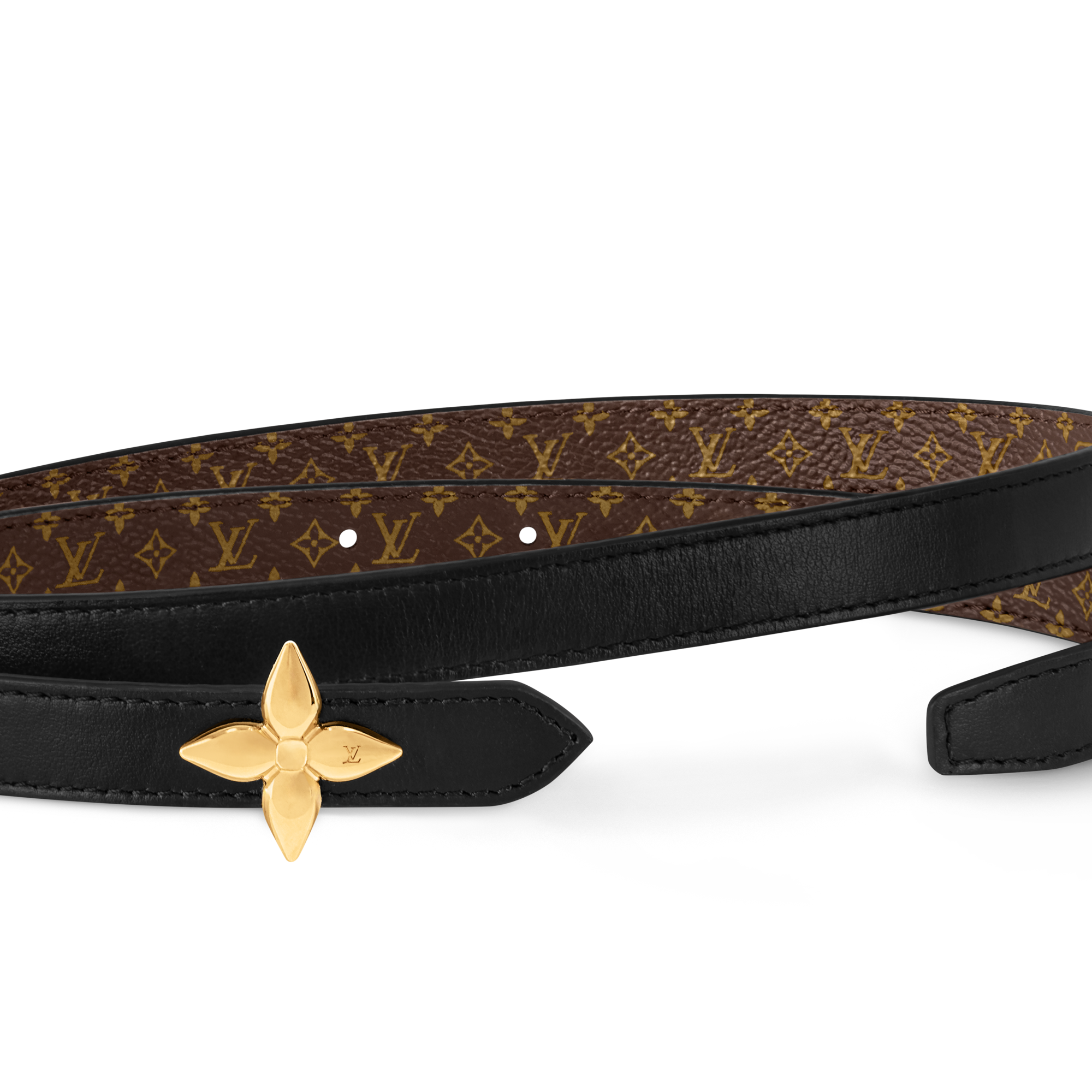 เข็มขัดรุ่น LV Mini Flowergram ขนาด 15 มม. ใส่ได้ทั้งสองด้าน  in ผู้หญิง