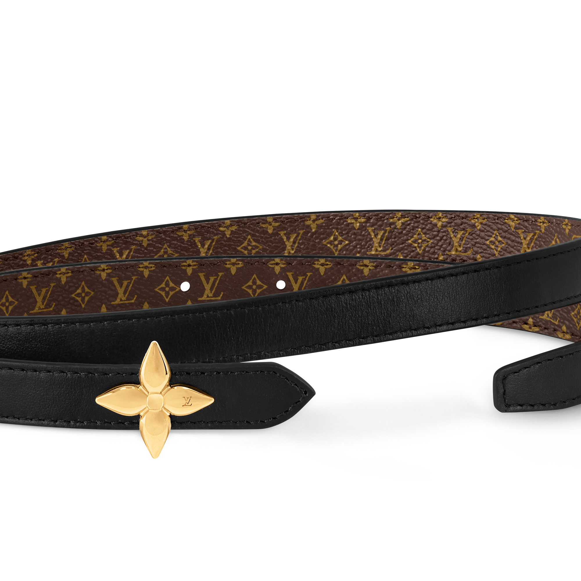เข็มขัดรุ่น LV Mini Flowergram ขนาด 15 มม. ใส่ได้ทั้งสองด้าน  in ผู้หญิง