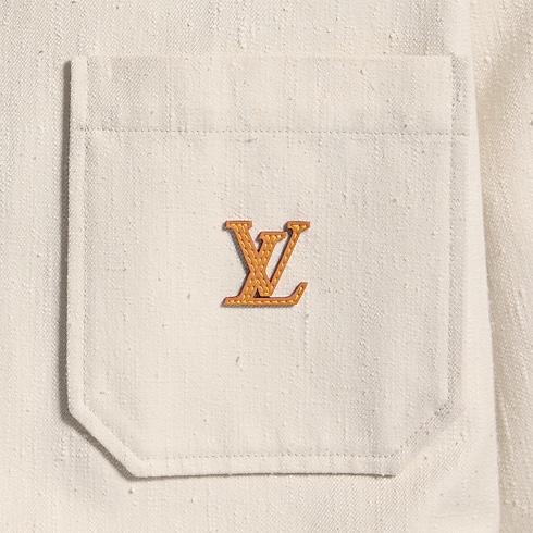 เสื้อโอเวอร์เชิ้ตผ้าคอตตอนผสมผ้าไหมลายสัญลักษณ์ LV ambiance view
