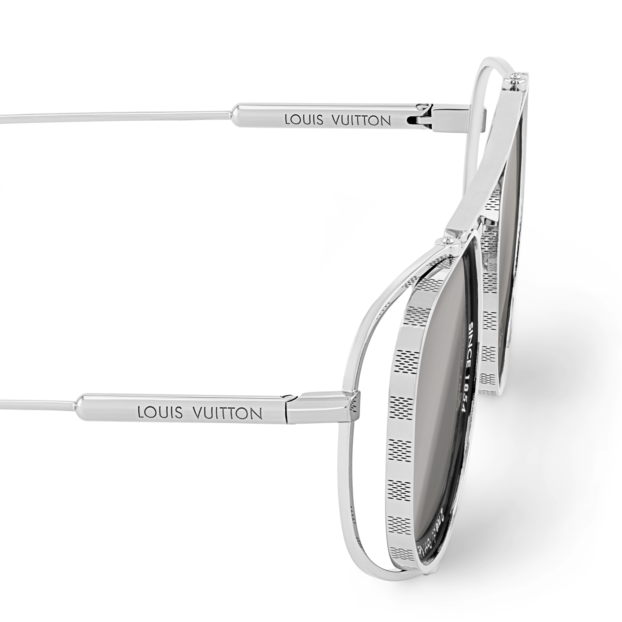 แว่นตากันแดดนักบินกรอบโลหะทรงสี่เหลี่ยมรุ่น LV Super Vision . in ผู้ชาย