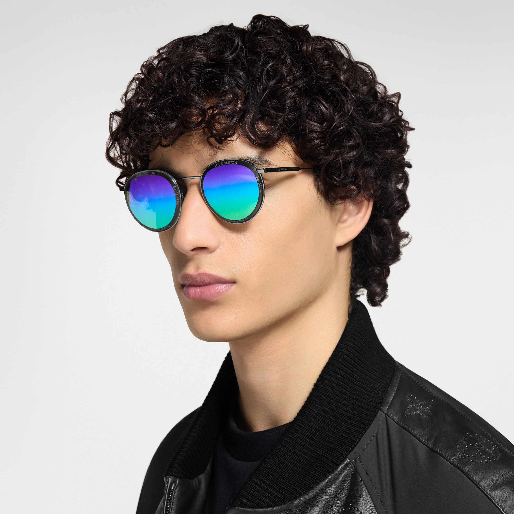 แว่นตากันแดดกรอบโลหะทรงกลมรุ่น LV Super Vision . in ผู้ชาย