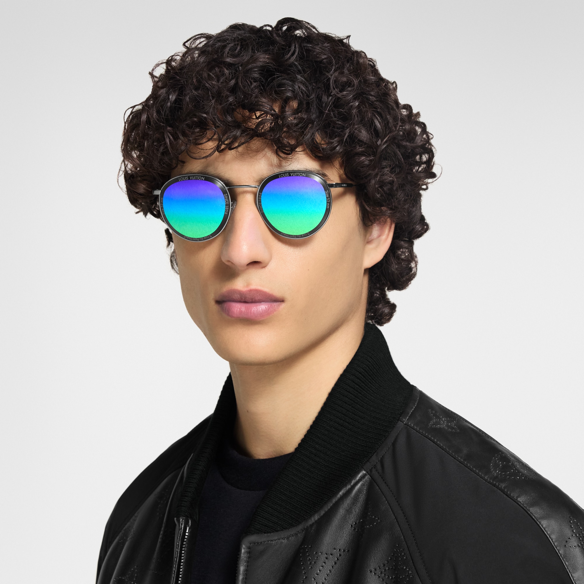 แว่นตากันแดดกรอบโลหะทรงกลมรุ่น LV Super Vision . in ผู้ชาย
