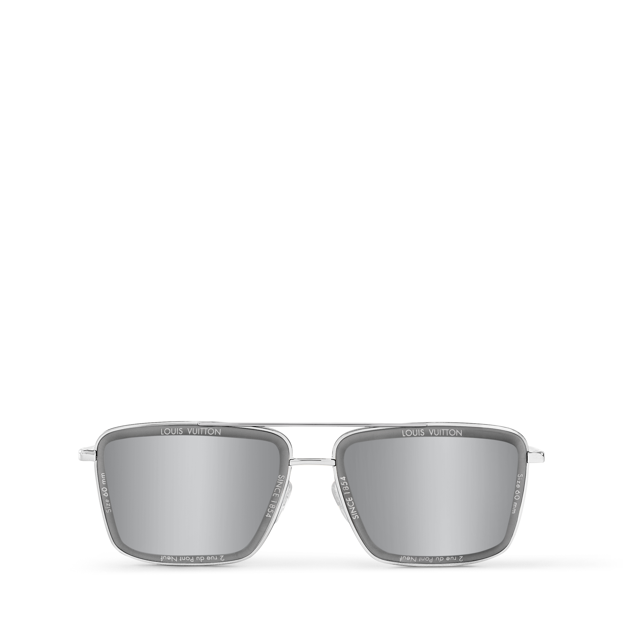 แว่นตากันแดดกรอบโลหะทรงสี่เหลี่ยมรุ่น LV Super Vision . in ผู้ชาย