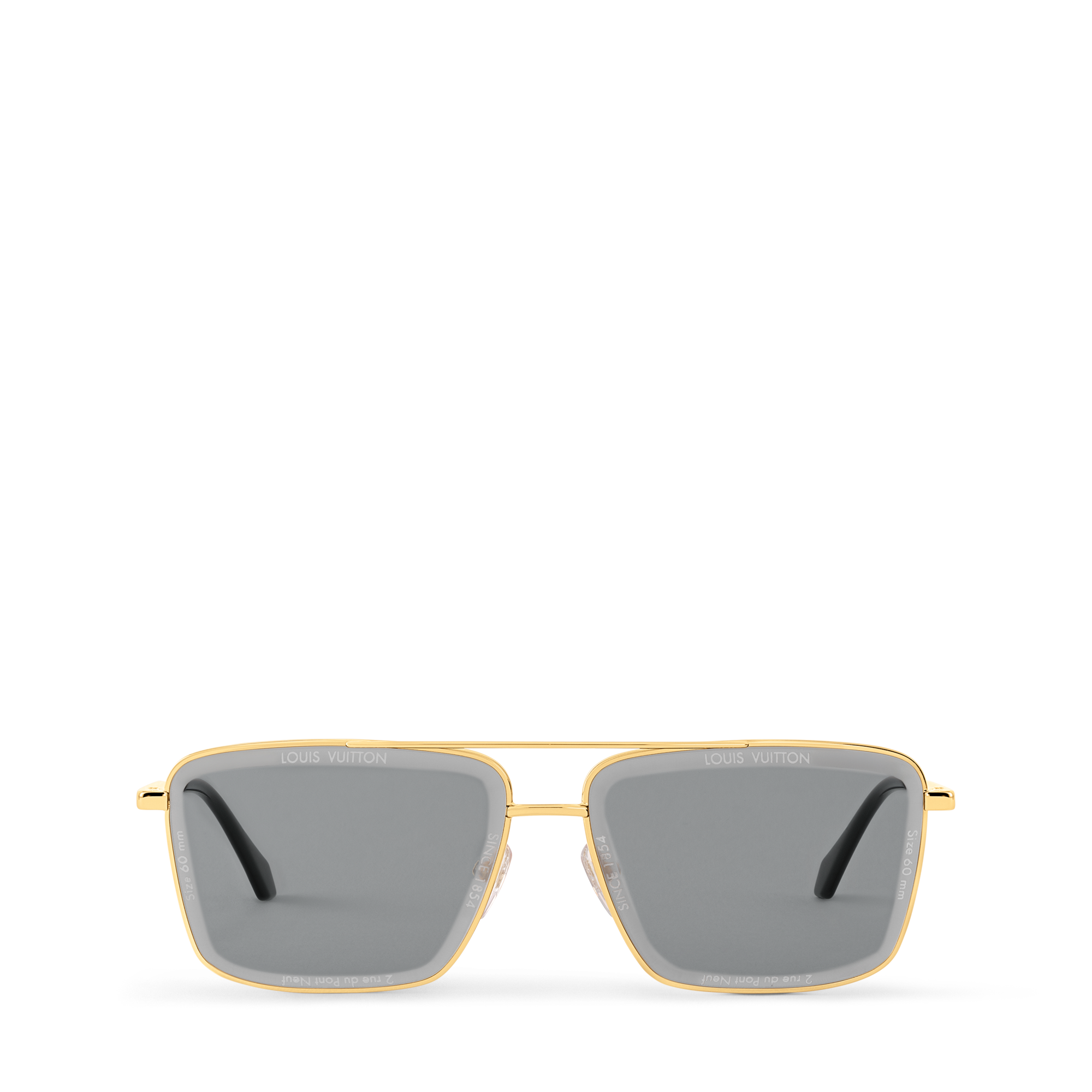 แว่นตากันแดดกรอบโลหะทรงสี่เหลี่ยมรุ่น LV Super Vision . in ผู้ชาย