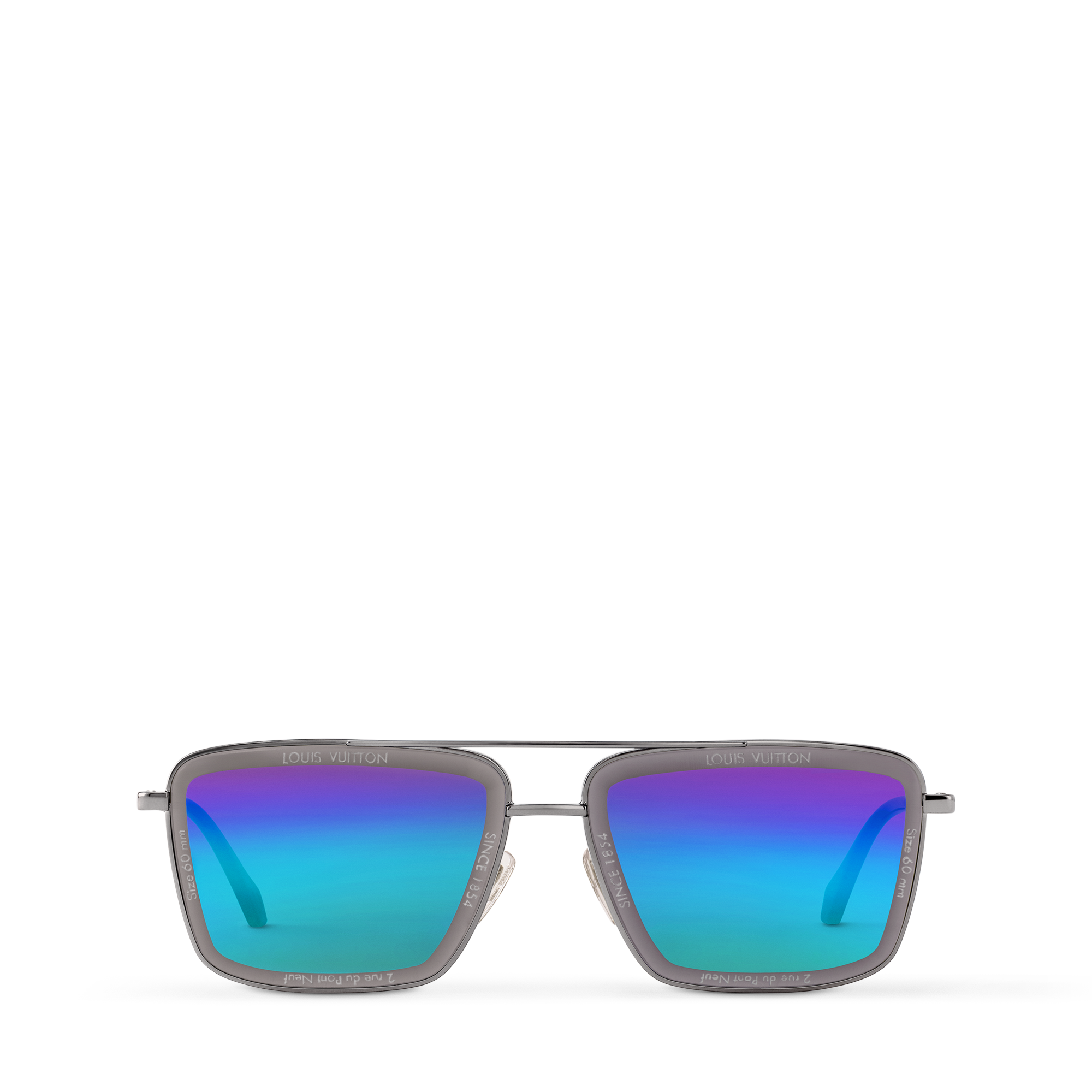 แว่นตากันแดดกรอบโลหะทรงสี่เหลี่ยมรุ่น LV Super Vision . in ผู้ชาย