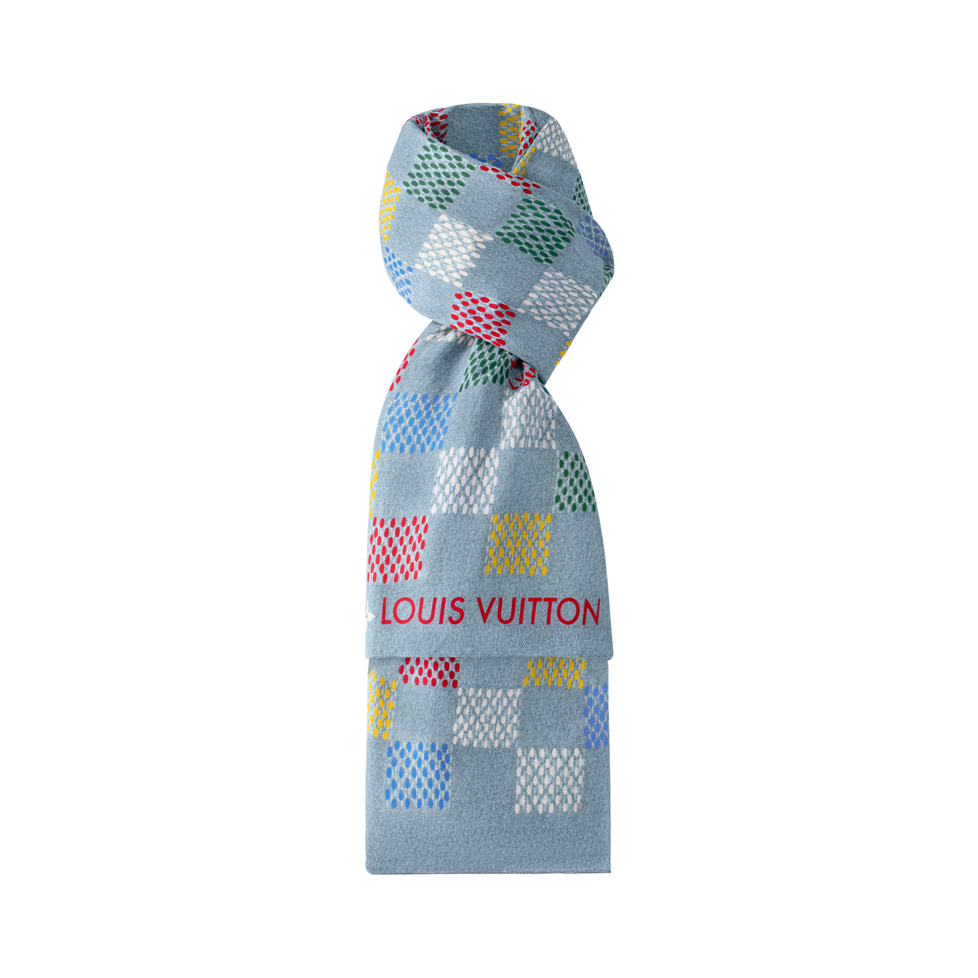 ผ้าพันคอผืนยาวรุ่น LV Vers Damier Denim . in ผู้ชาย