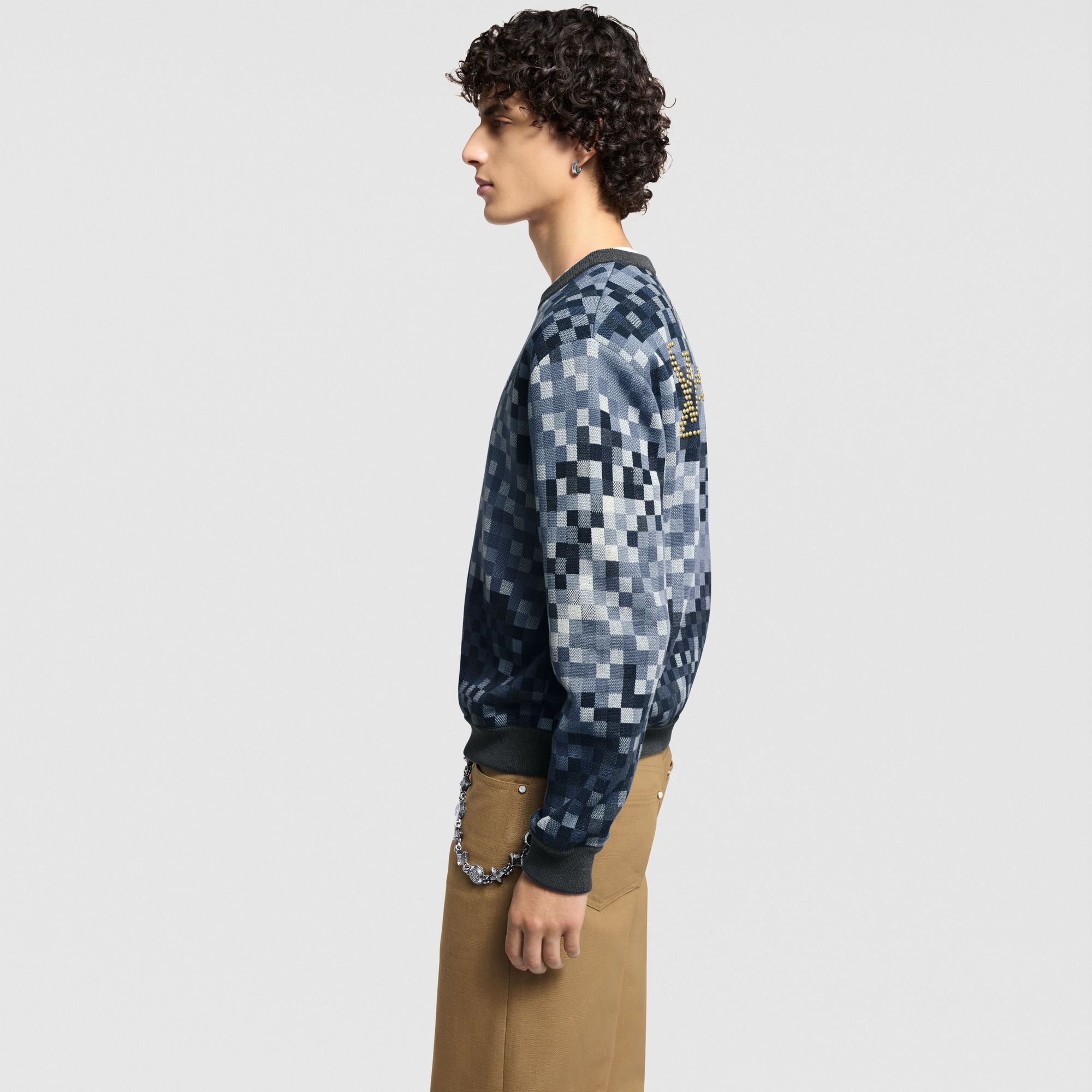 เสื้อพูลโอเวอร์ลาย LV Vers Damoflage เทคนิคแจ็คการ์ด  in ผู้ชาย