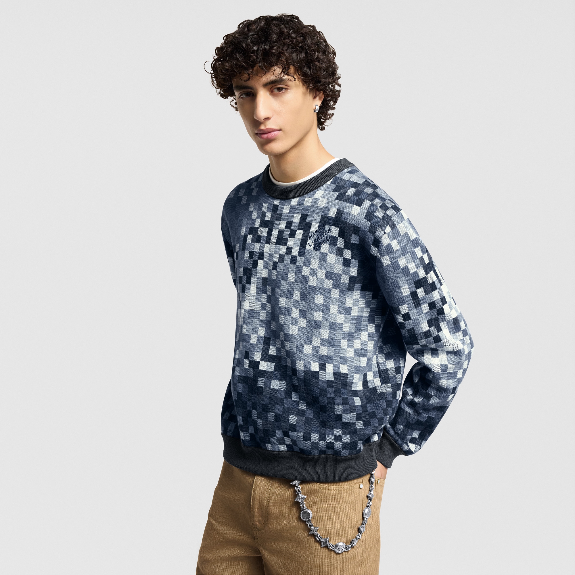 เสื้อพูลโอเวอร์ลาย LV Vers Damoflage เทคนิคแจ็คการ์ด  in ผู้ชาย